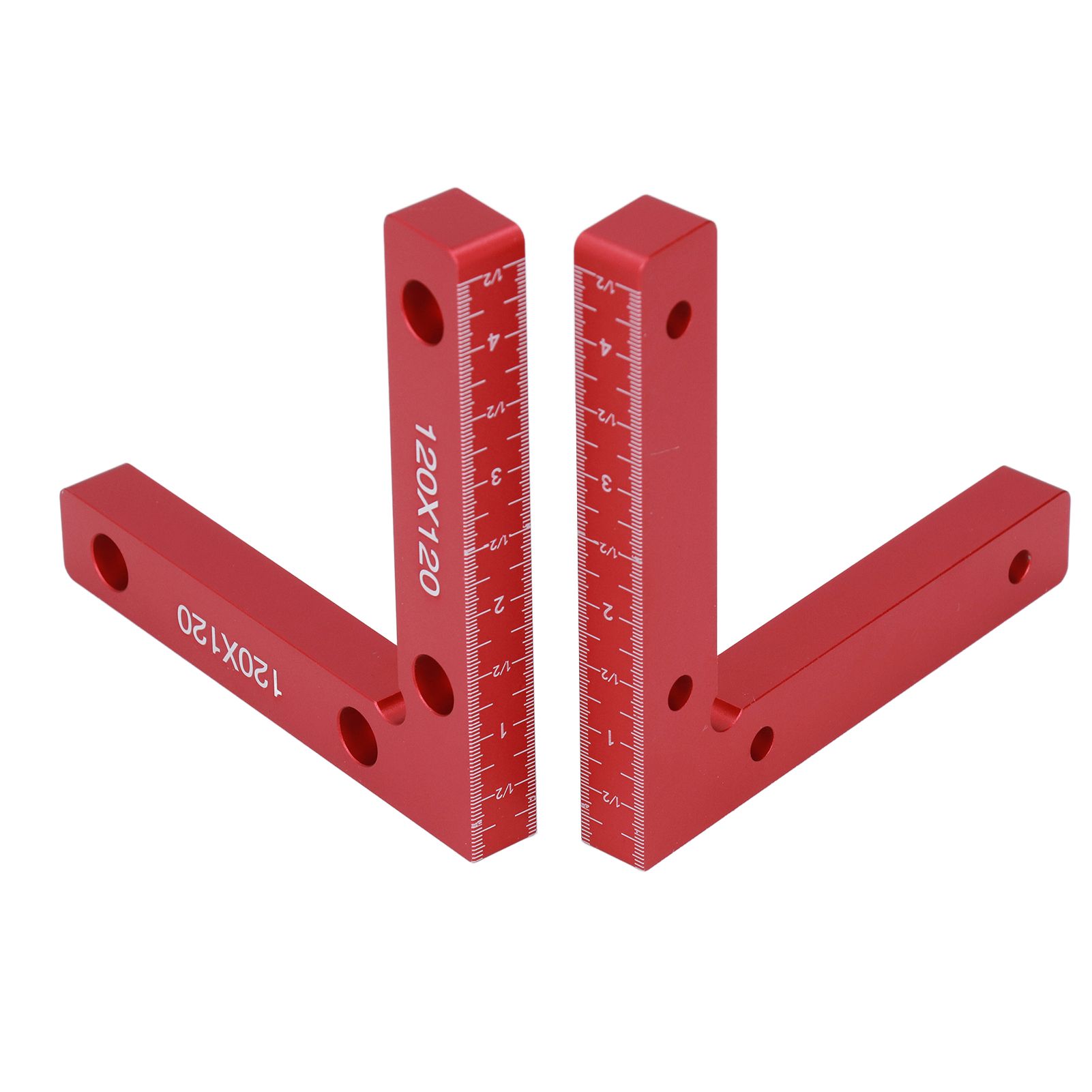 2pcs Right Angle Clamps Aluminum Alloy Material Anodized Clear Scale Red 90 view 3