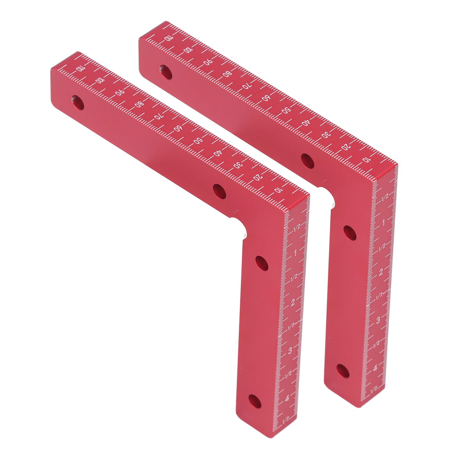 2pcs Right Angle Clamps Aluminum Alloy Material Anodized Clear Scale Red 90 view 7