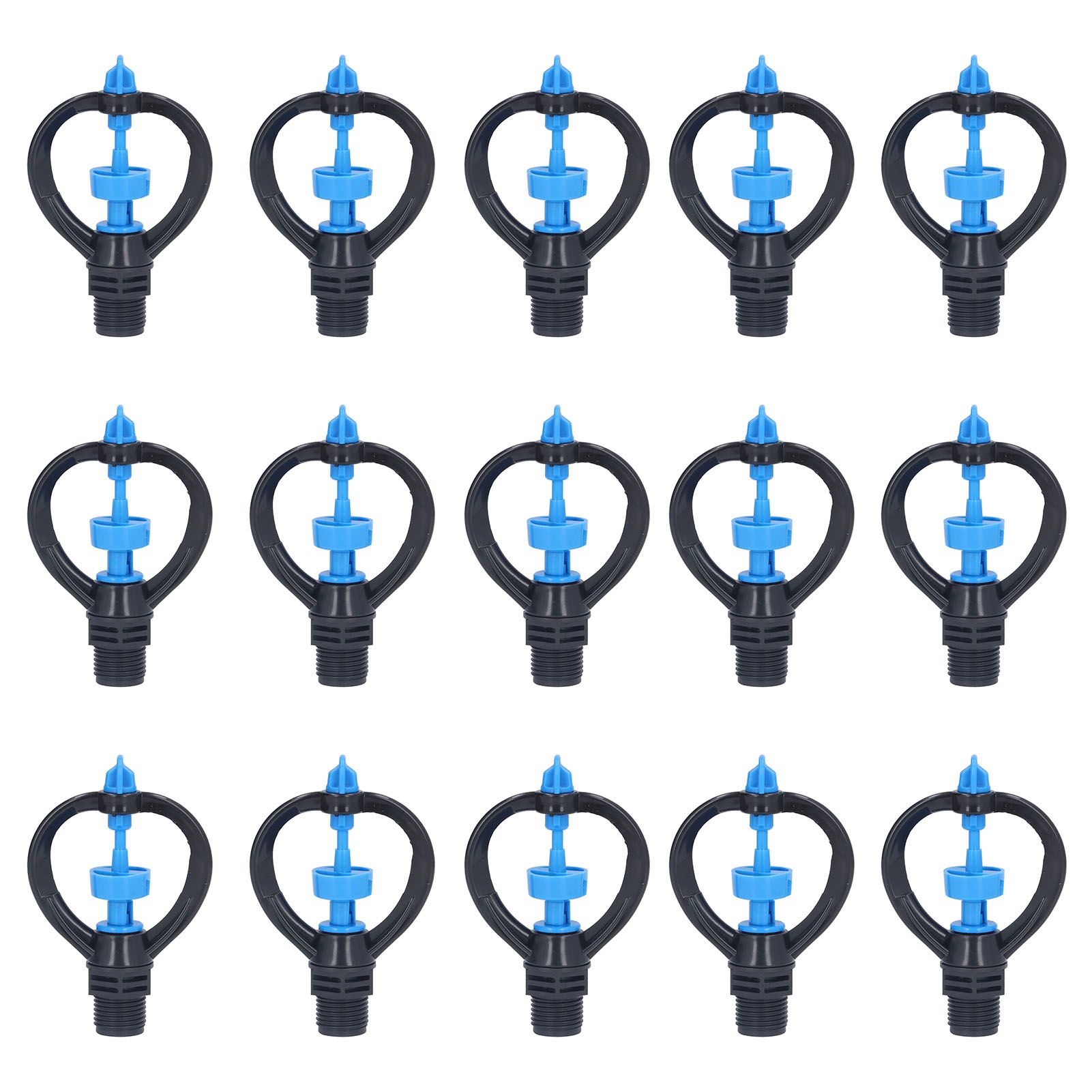 15Pcs Lawn Sprinkler Nozzle G1/2 External Thread 360° Automatic Rotation Mid