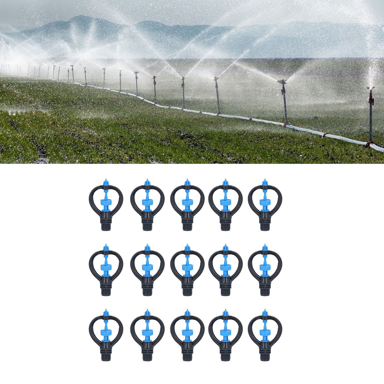 15Pcs Lawn Sprinkler Nozzle G1/2 External Thread 360° Automatic Rotation Mid view 12