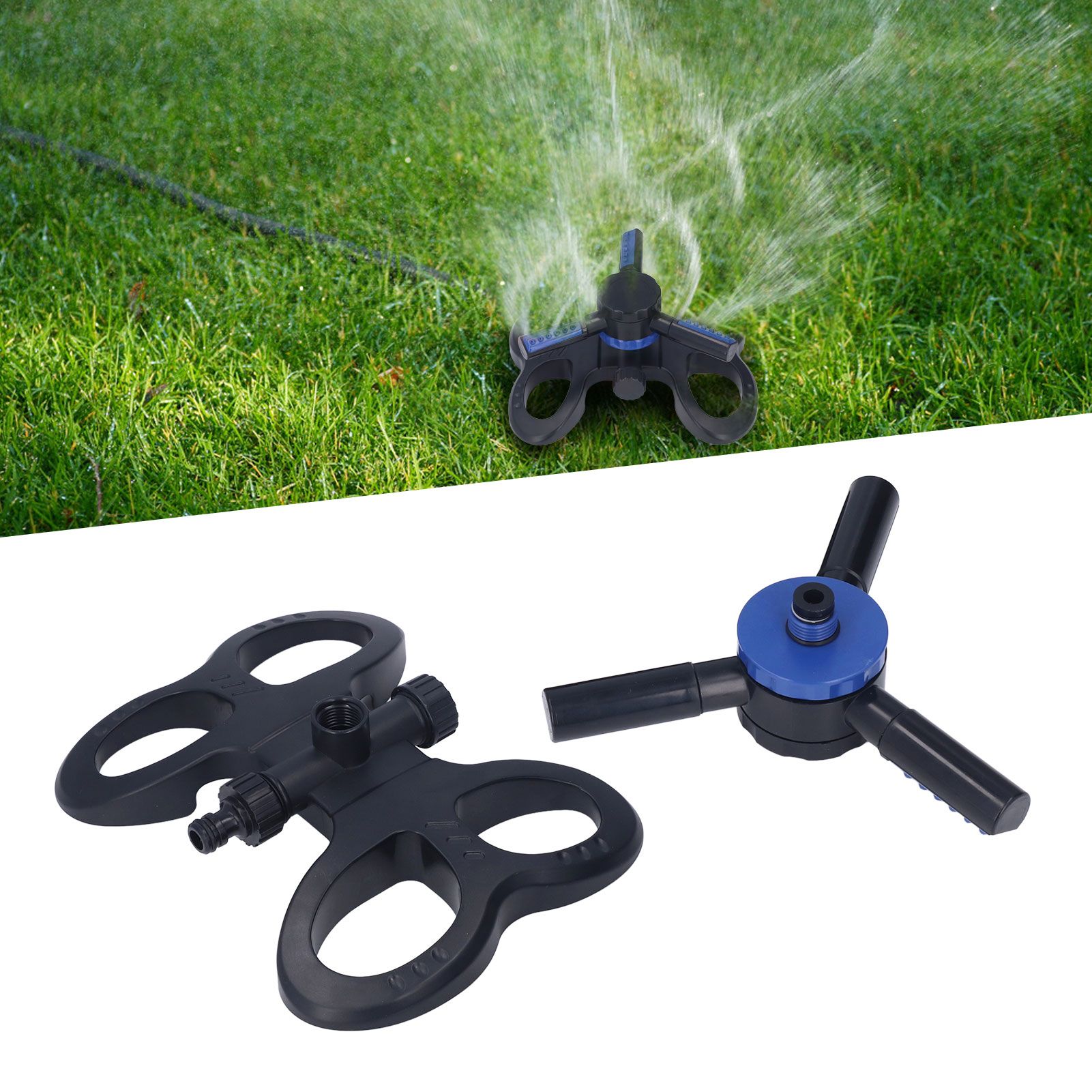 Lawn Sprinkler 360° Automatic Rotation Trifurcate Type with Quick Coupling for view 12