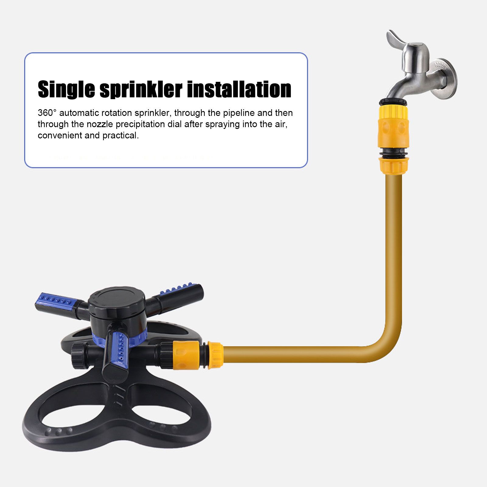Lawn Sprinkler 360° Automatic Rotation Trifurcate Type with Quick Coupling for view 15