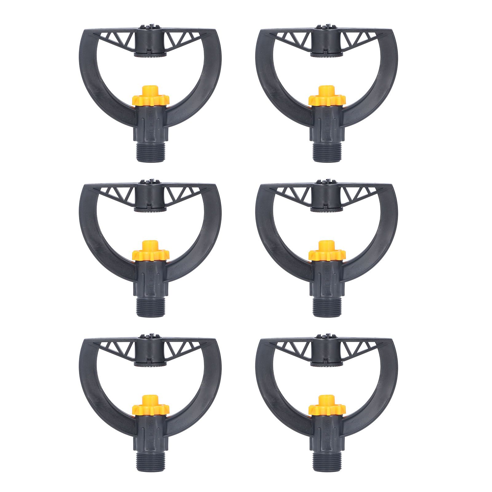 6pcs Irrigation Sprinkler Nozzle G3/4 Male Thread Plastic Black for