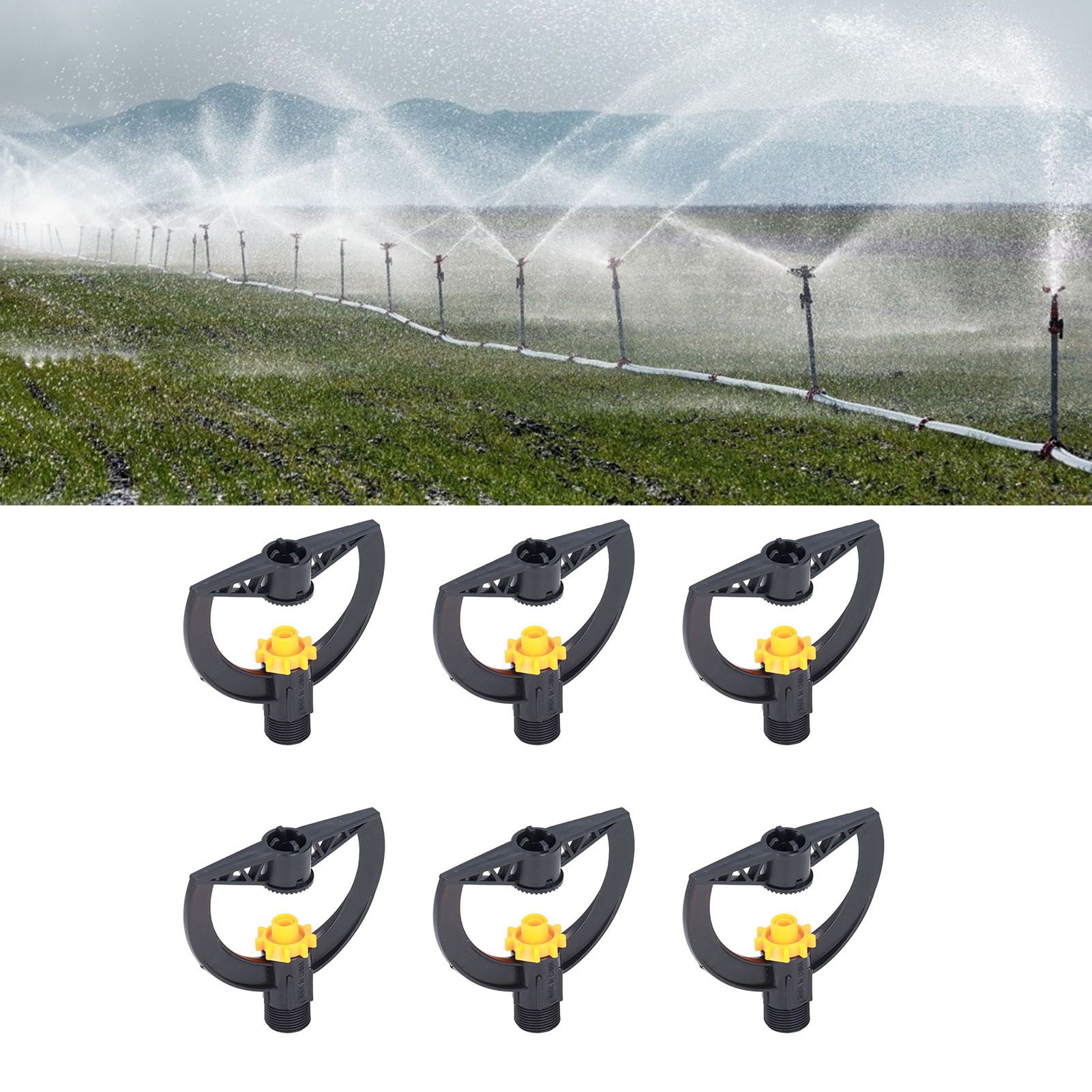 6pcs Irrigation Sprinkler Nozzle G3/4 Male Thread Plastic Black for view 11