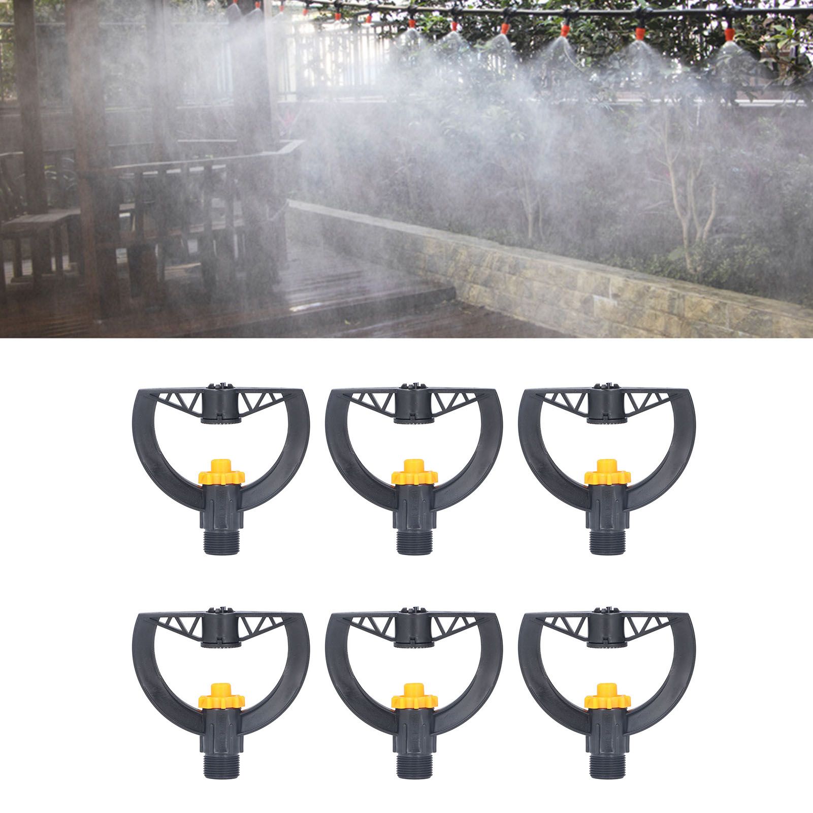 6pcs Irrigation Sprinkler Nozzle G3/4 Male Thread Plastic Black for view 12