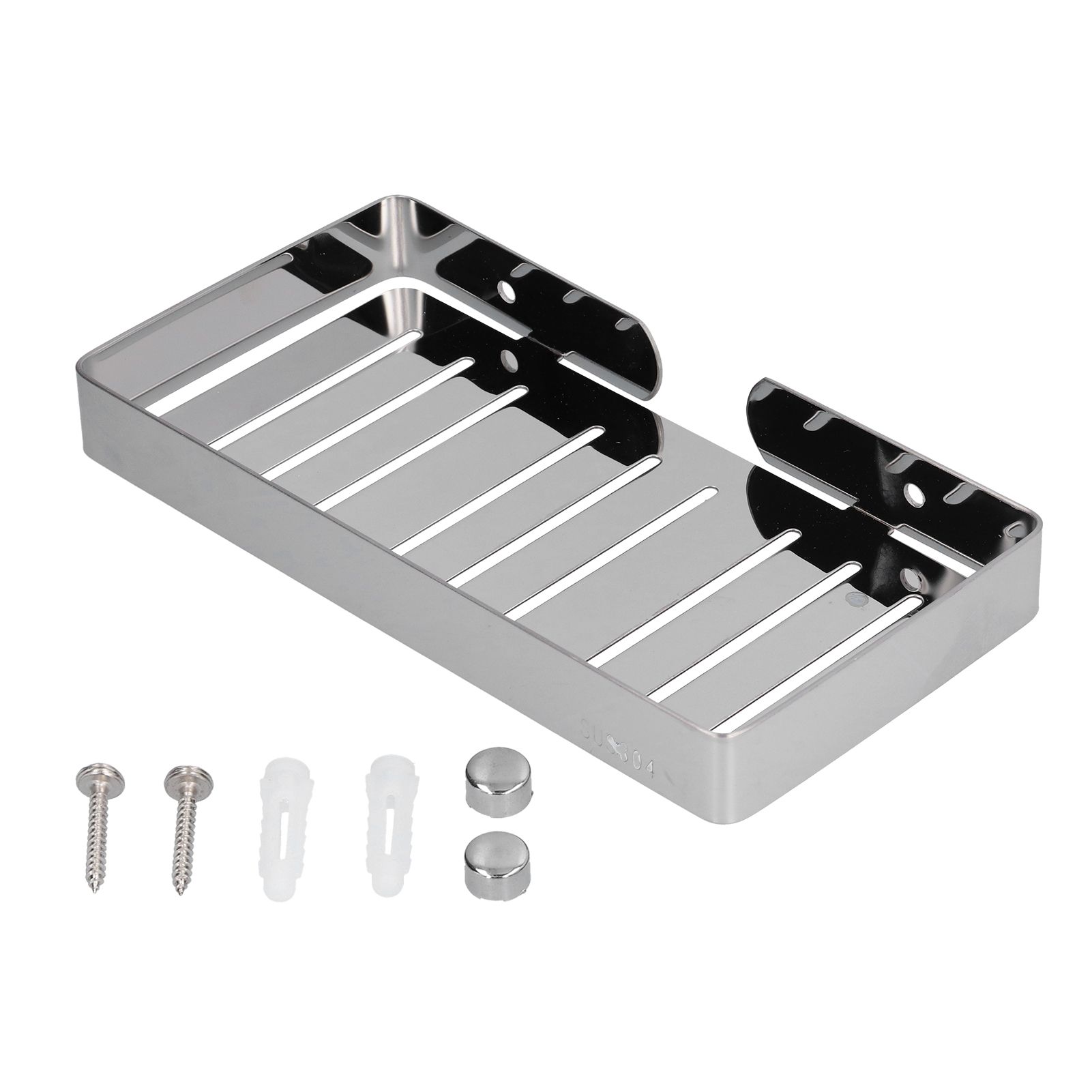 Soap Dish Shelf 304 Stainless Steel Bathroom Hollow Self Draining Wall Mounted — image 1