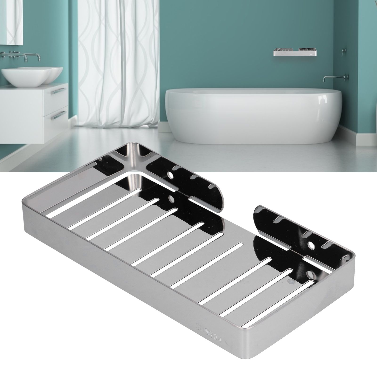Soap Dish Shelf 304 Stainless Steel Bathroom Hollow Self Draining Wall Mounted view 12
