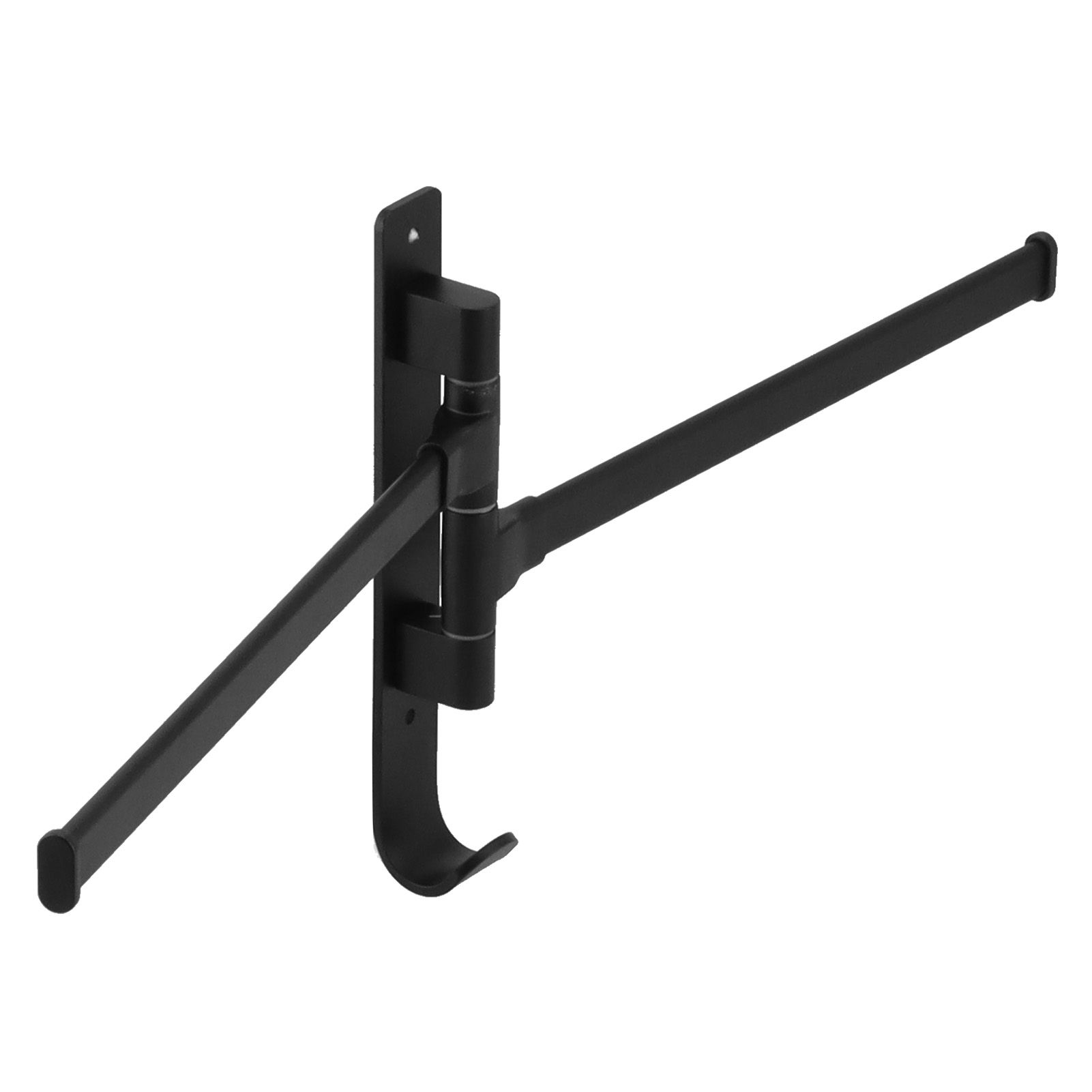Towel Bar Wall Mounted Rotating Collapsible Space Aluminum Towel Rack for Bathroom view 2