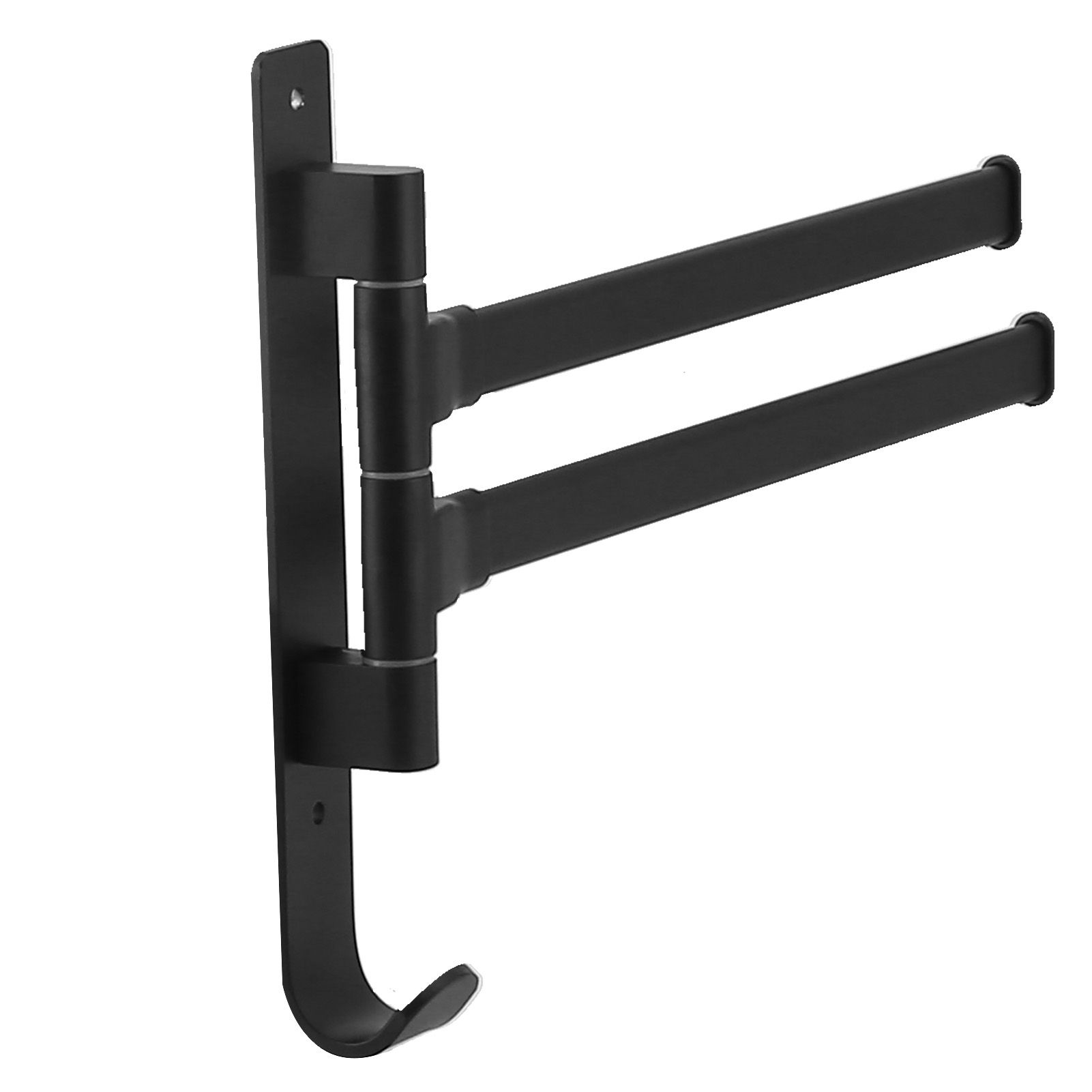 Towel Bar Wall Mounted Rotating Collapsible Space Aluminum Towel Rack for Bathroom view 4
