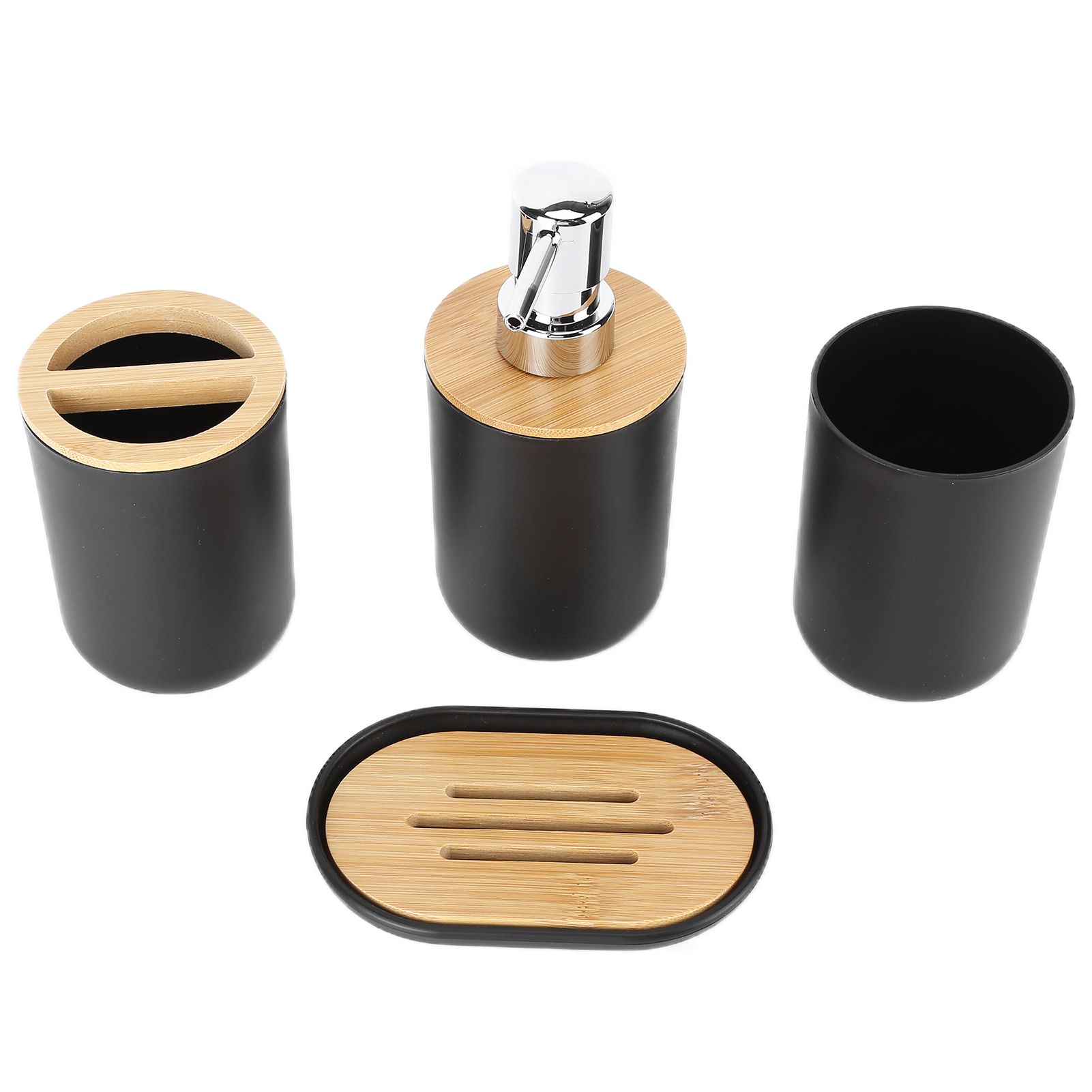 4Pcs Bathroom Accessory Set Bamboo Waterproof Durable Gift Toothbrush Cup for view 7