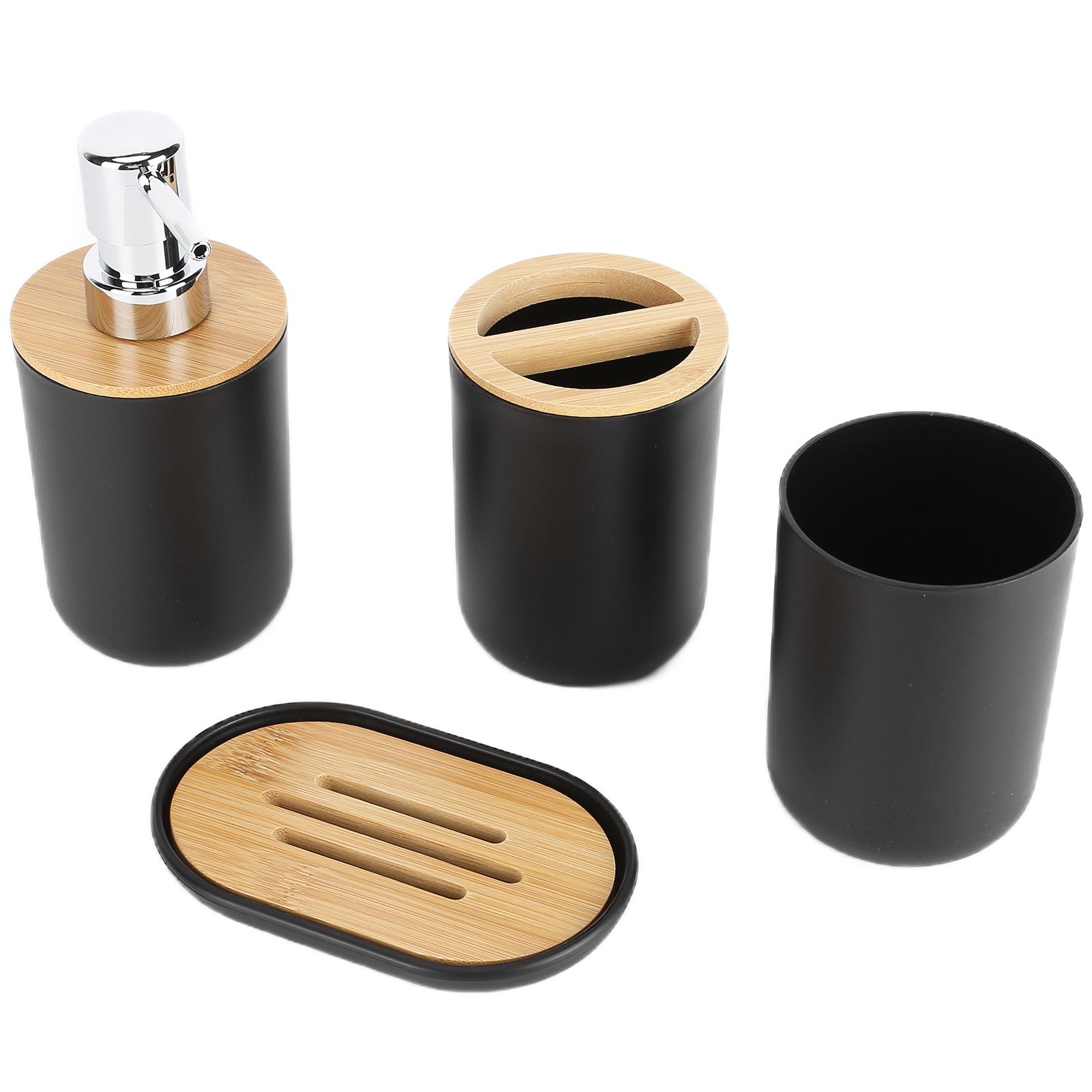 4Pcs Bathroom Accessory Set Bamboo Waterproof Durable Gift Toothbrush Cup for view 10