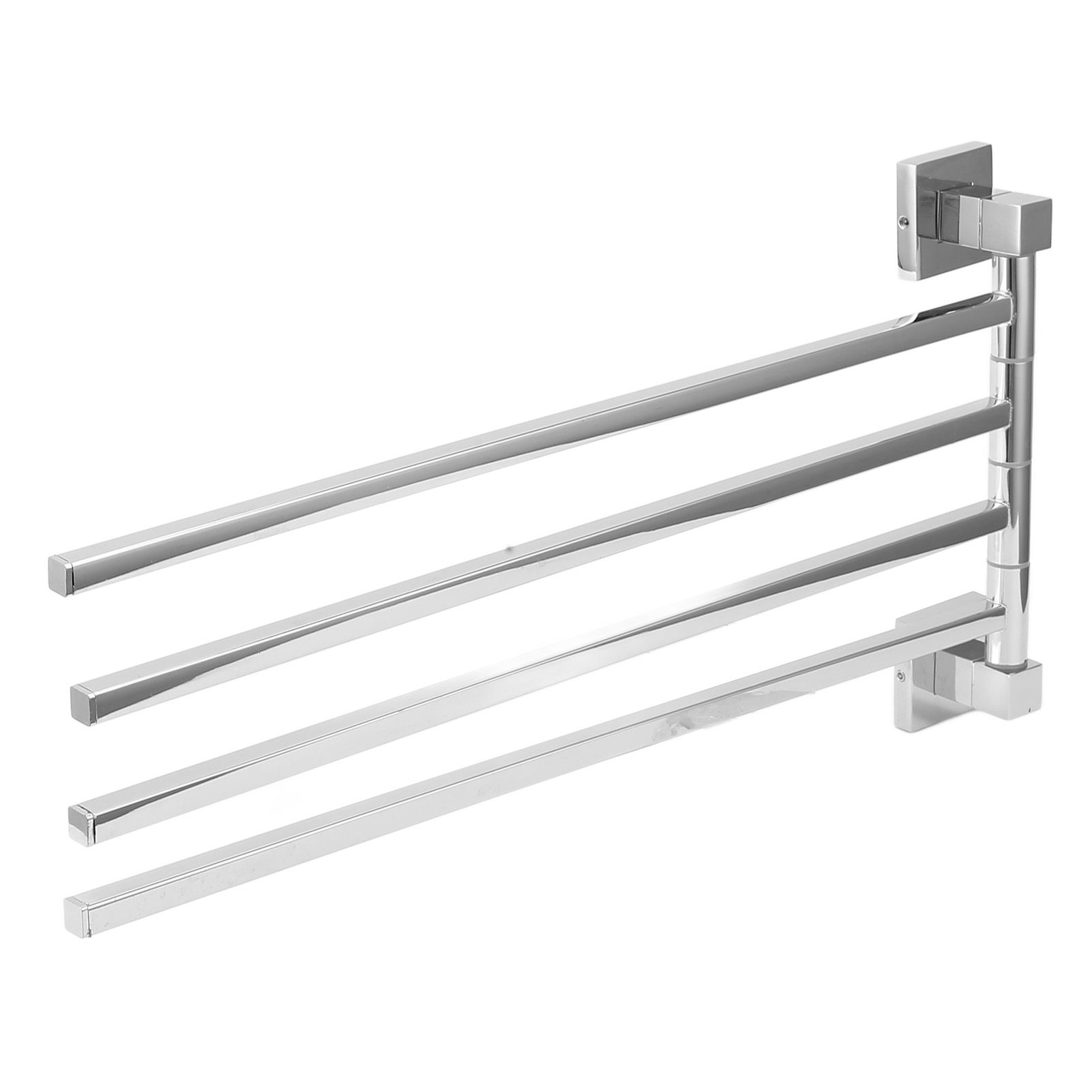 Stainless Steel Towel Rack Bar 180° Rotatable Towel Bathrobe Hanger Holder for view 2