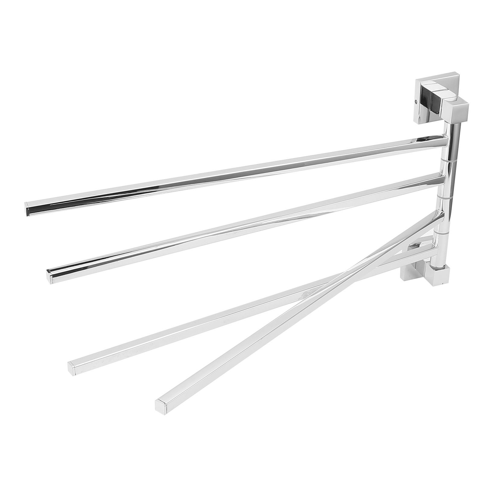 Stainless Steel Towel Rack Bar 180° Rotatable Towel Bathrobe Hanger Holder for view 4