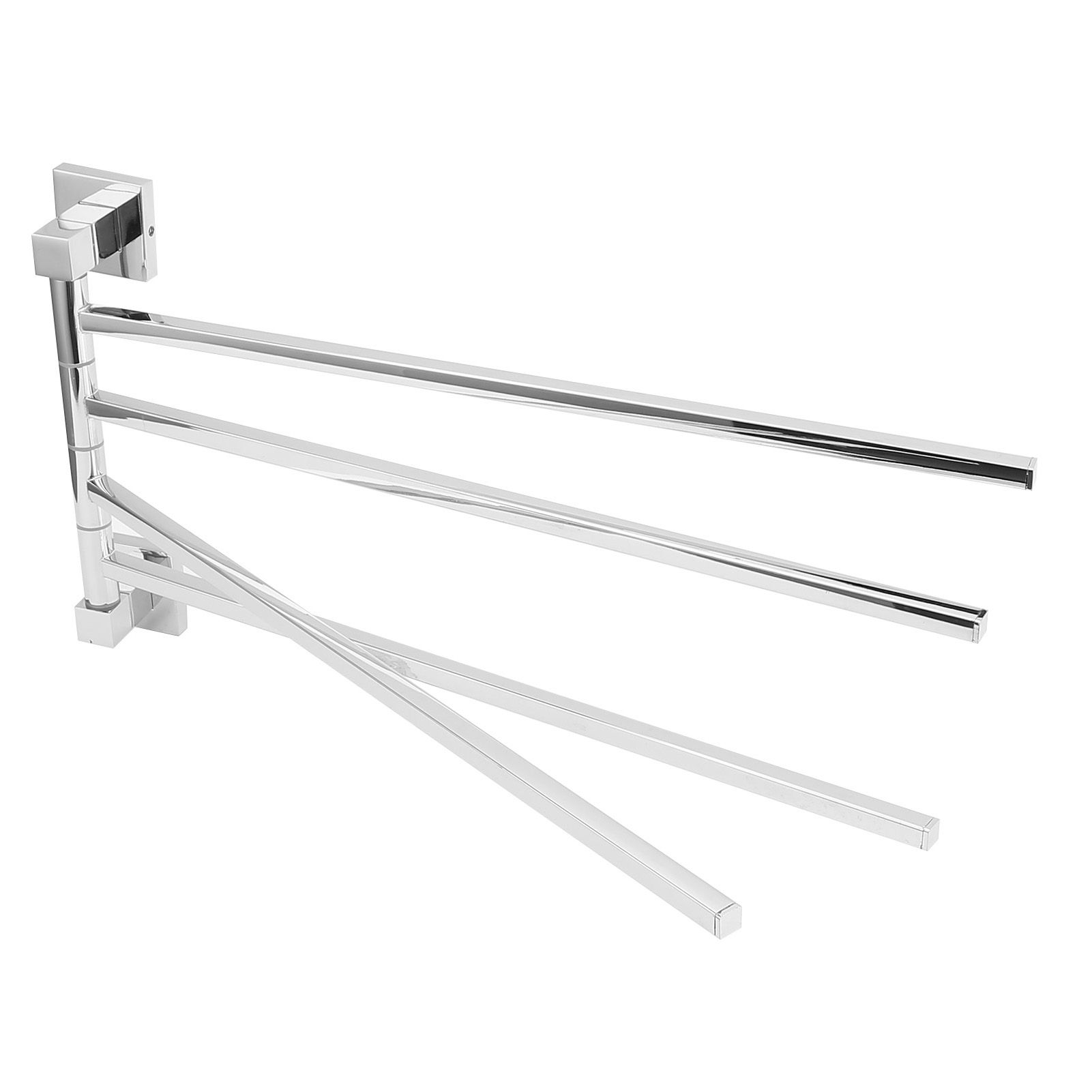 Stainless Steel Towel Rack Bar 180° Rotatable Towel Bathrobe Hanger Holder for view 9