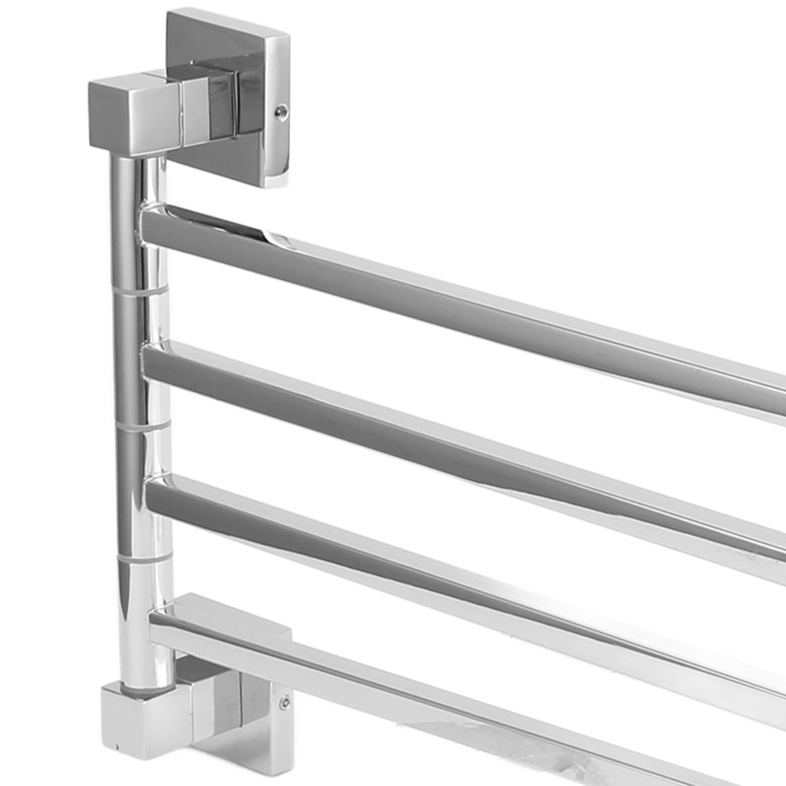 Stainless Steel Towel Rack Bar 180° Rotatable Towel Bathrobe Hanger Holder for view 13