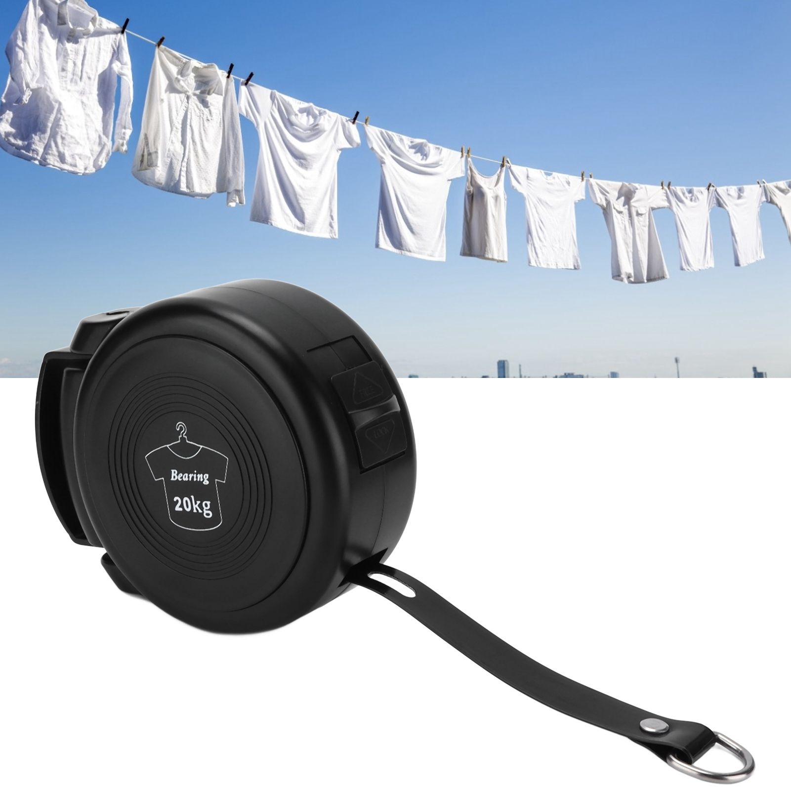 Retractable Clothesline Heavy Duty Adjustable Indoor Outdoor Clothes Drying view 11