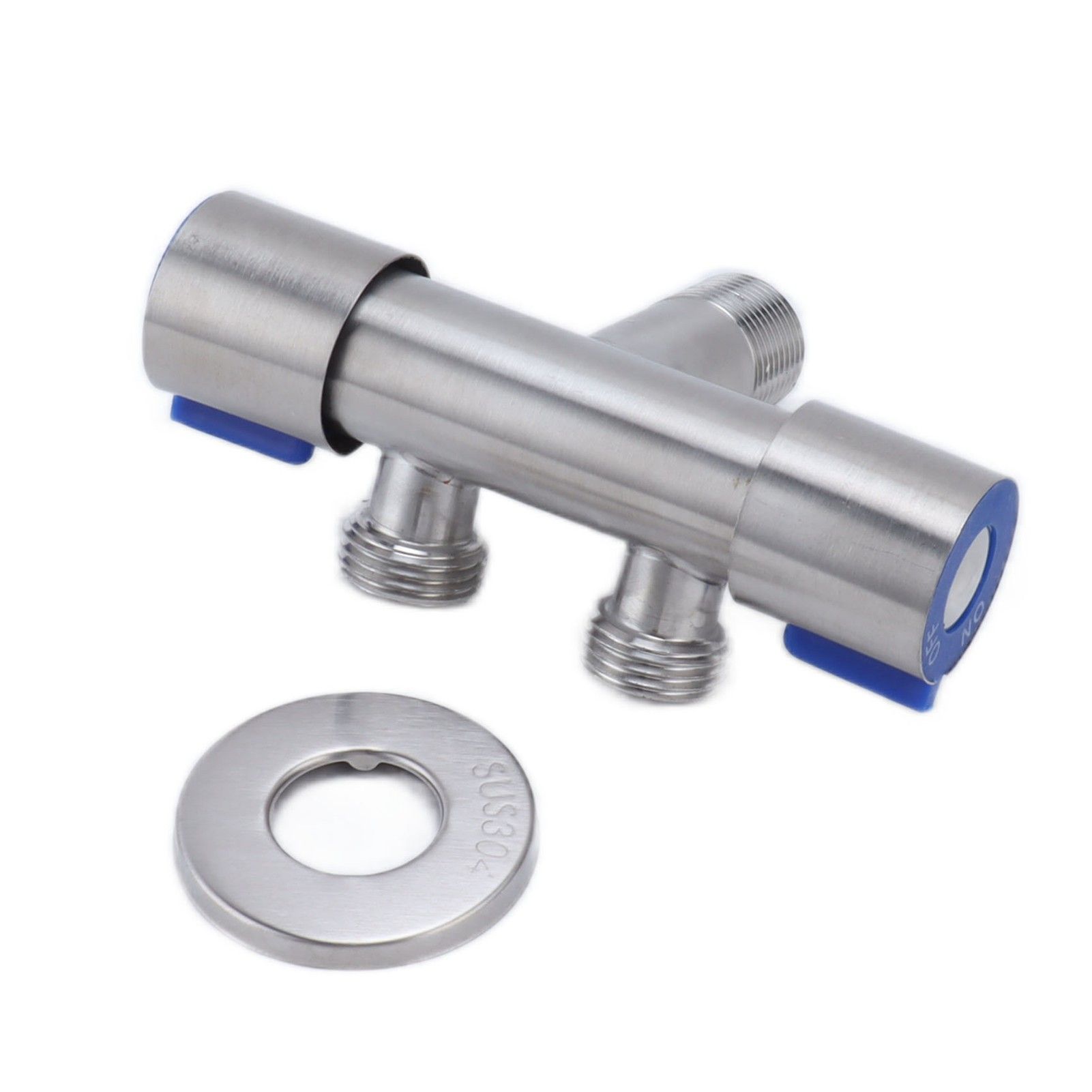 G1/2 Stainless Steel 1 Inlet 2 Outlet Angle Valve Double Handle Double Control