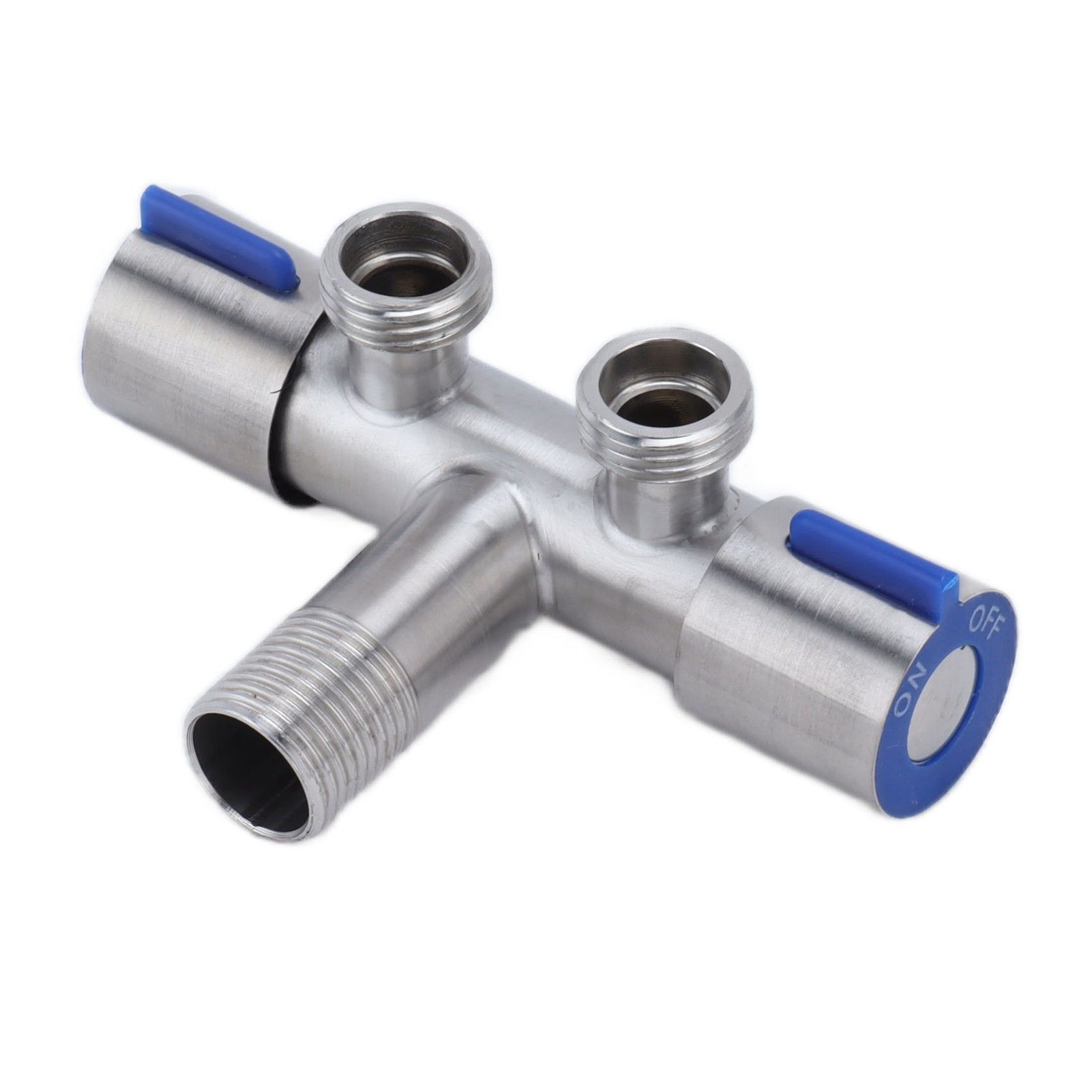 G1/2 Stainless Steel 1 Inlet 2 Outlet Angle Valve Double Handle Double Control view 6