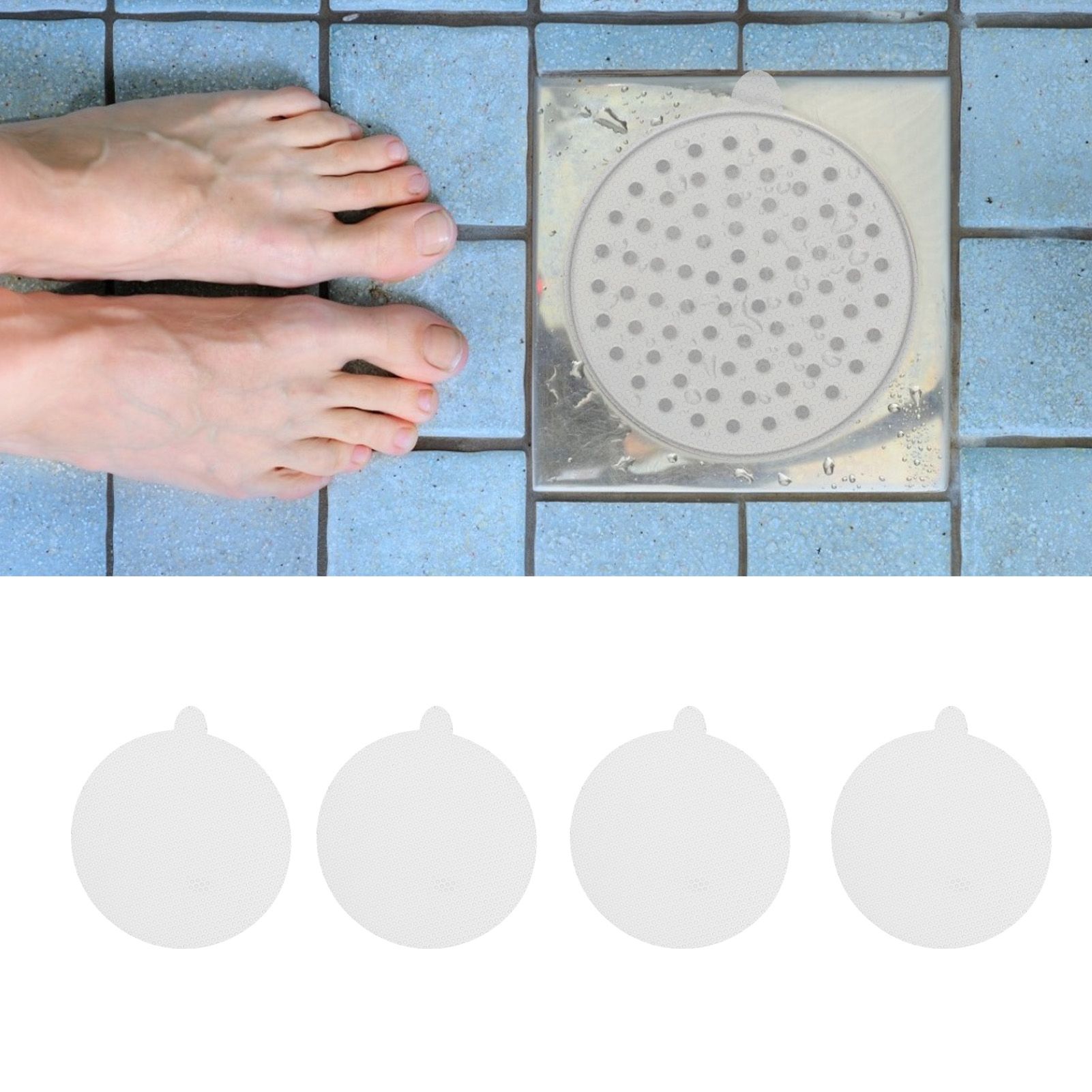 Disposable Shower Drain Hair Catcher Sink Strainer Anti Clogging Mesh Stickers view 11