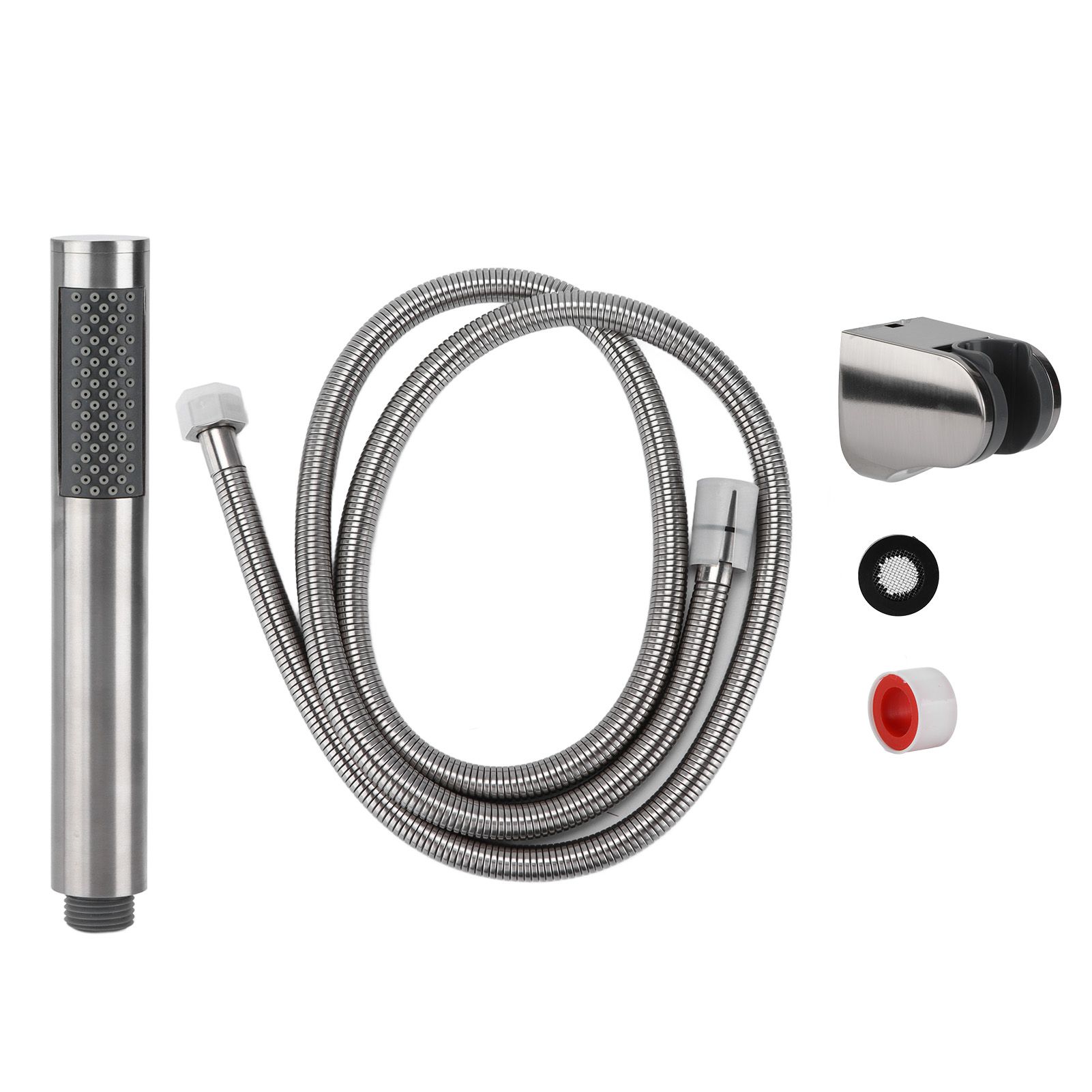 3Pcs/Set Stainless Steel Hand Shower Brushed Round Single Shower Head with