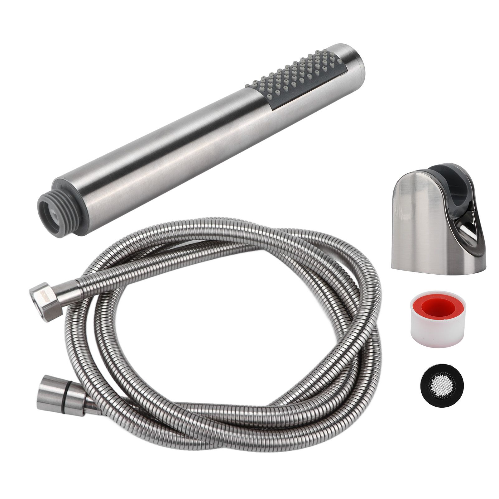 3Pcs/Set Stainless Steel Hand Shower Brushed Round Single Shower Head with view 2