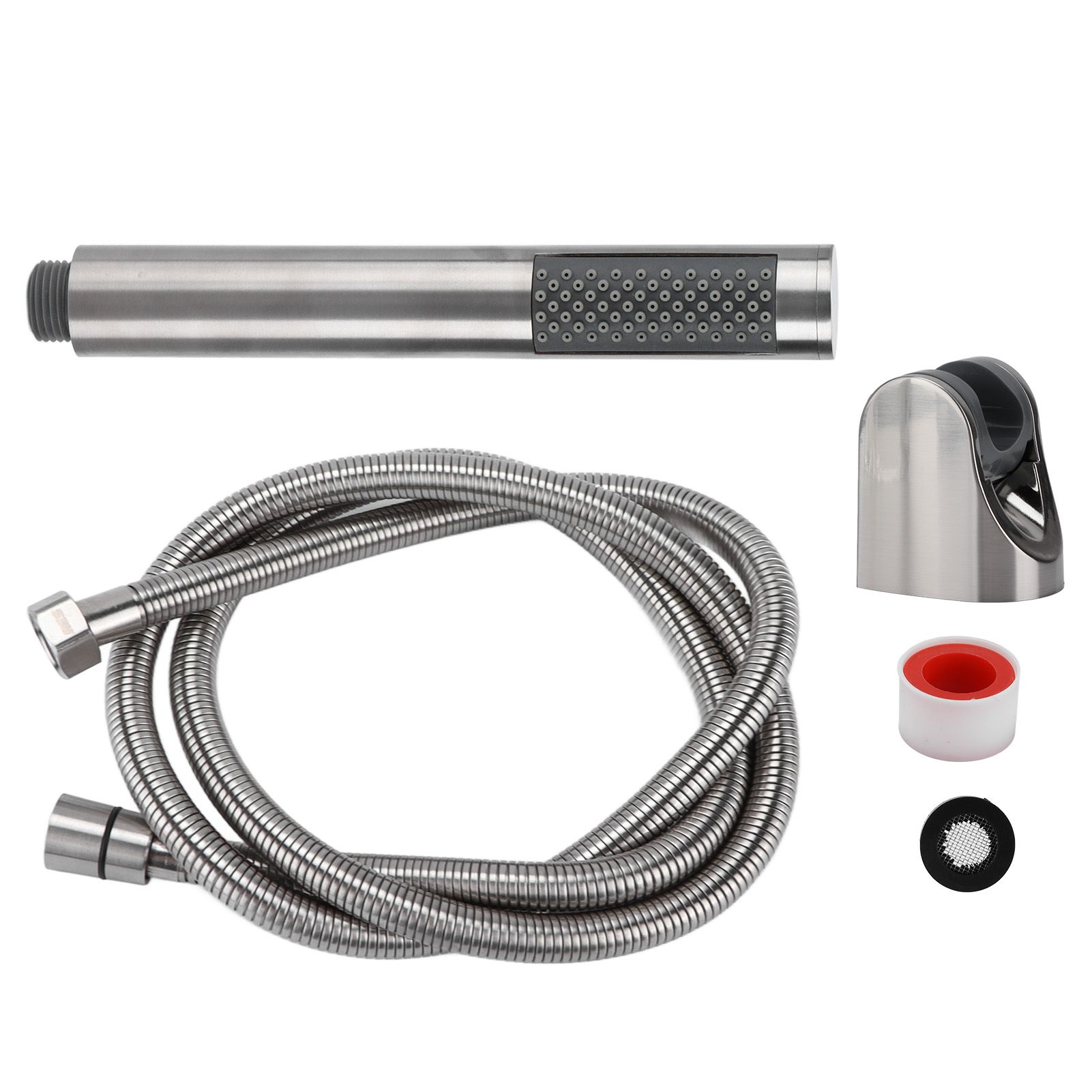 3Pcs/Set Stainless Steel Hand Shower Brushed Round Single Shower Head with view 3
