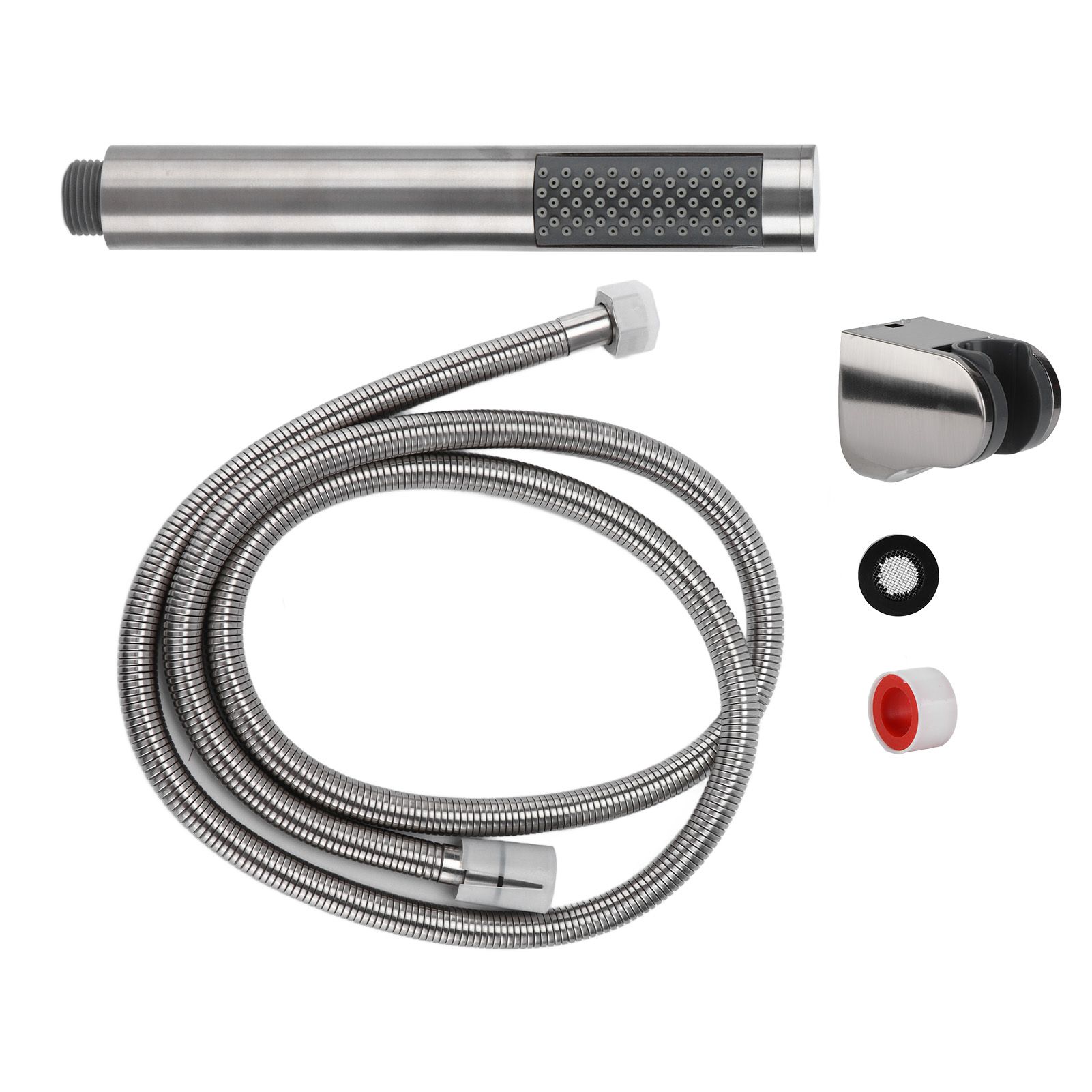 3Pcs/Set Stainless Steel Hand Shower Brushed Round Single Shower Head with view 4