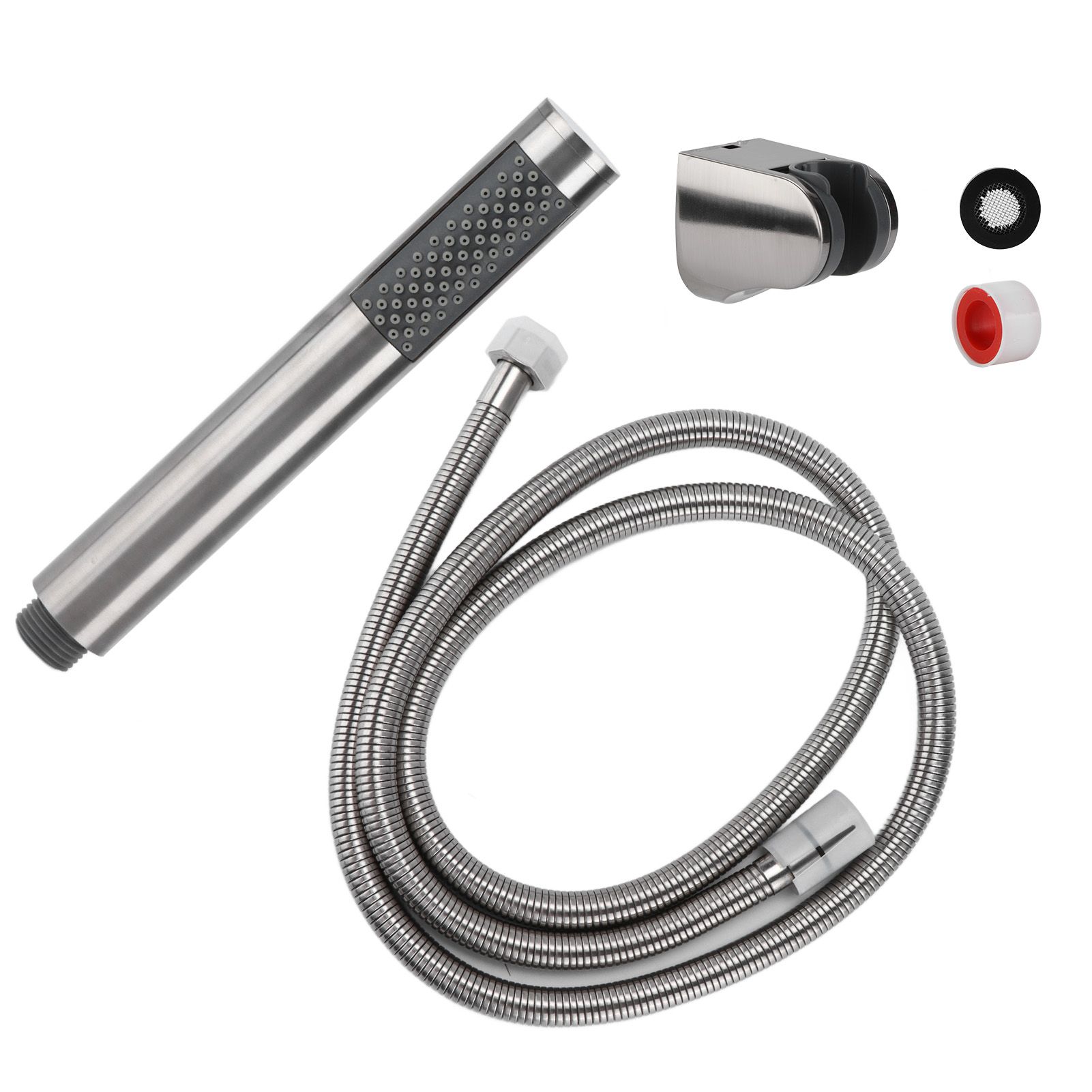 3Pcs/Set Stainless Steel Hand Shower Brushed Round Single Shower Head with view 5