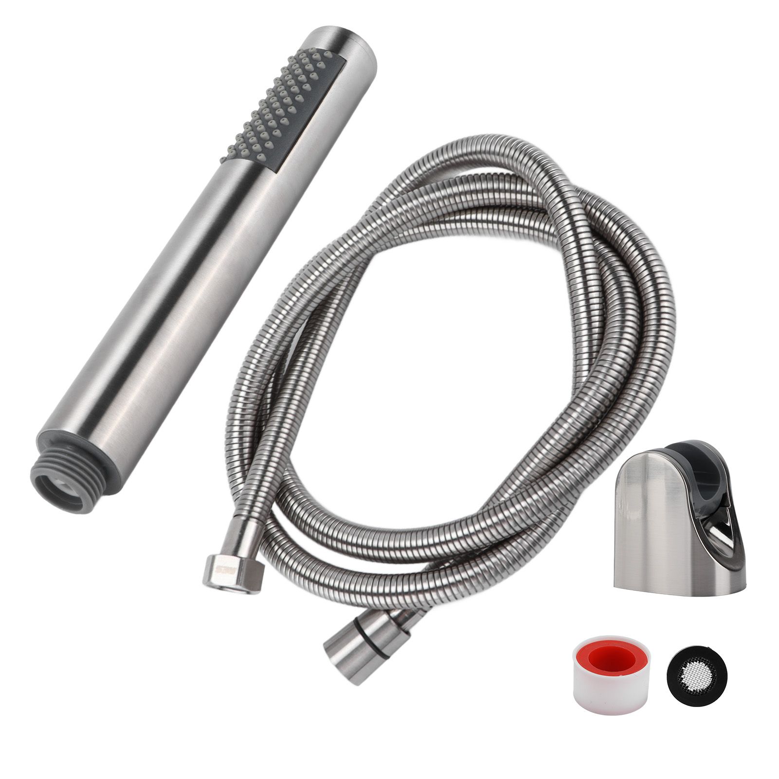3Pcs/Set Stainless Steel Hand Shower Brushed Round Single Shower Head with view 7