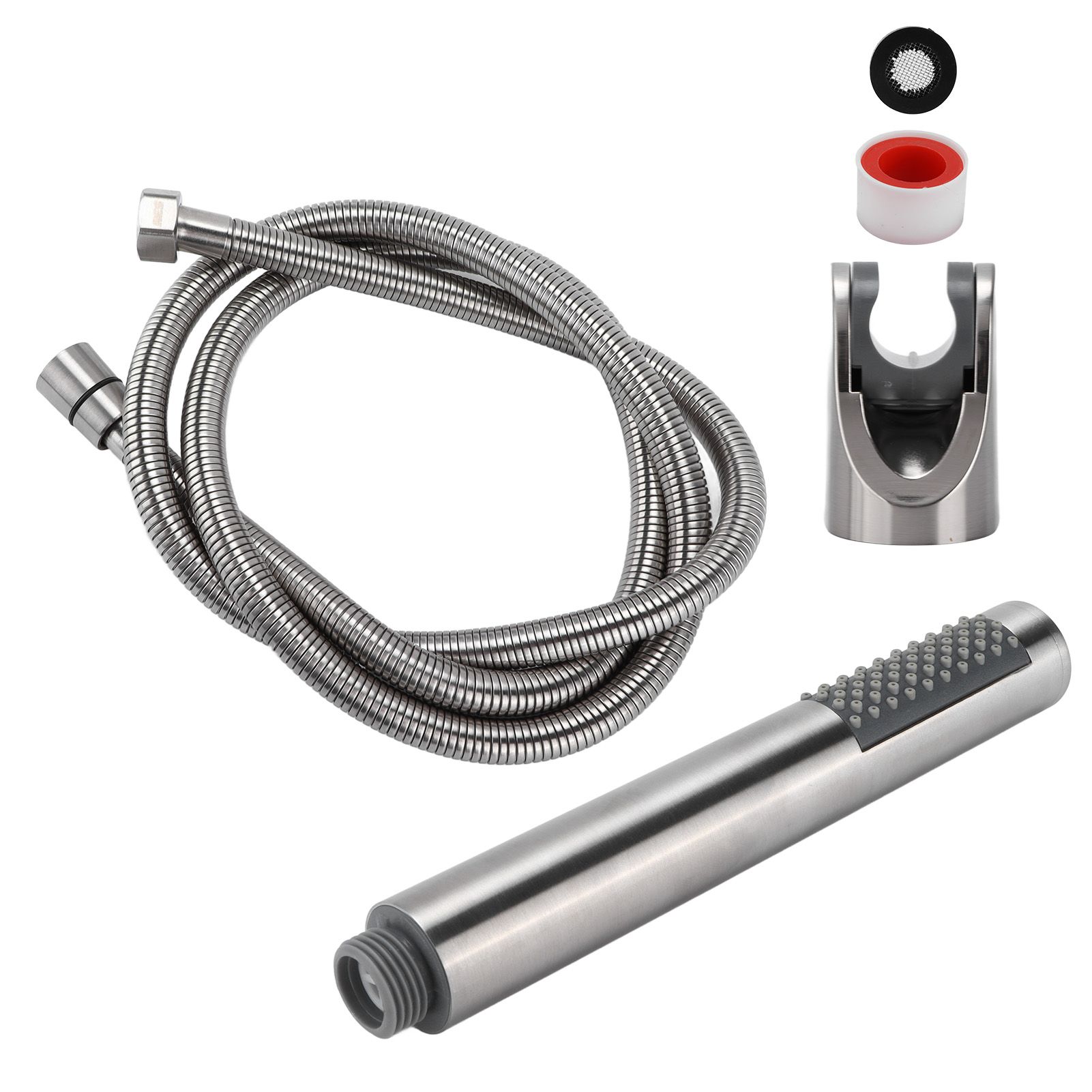 3Pcs/Set Stainless Steel Hand Shower Brushed Round Single Shower Head with view 8