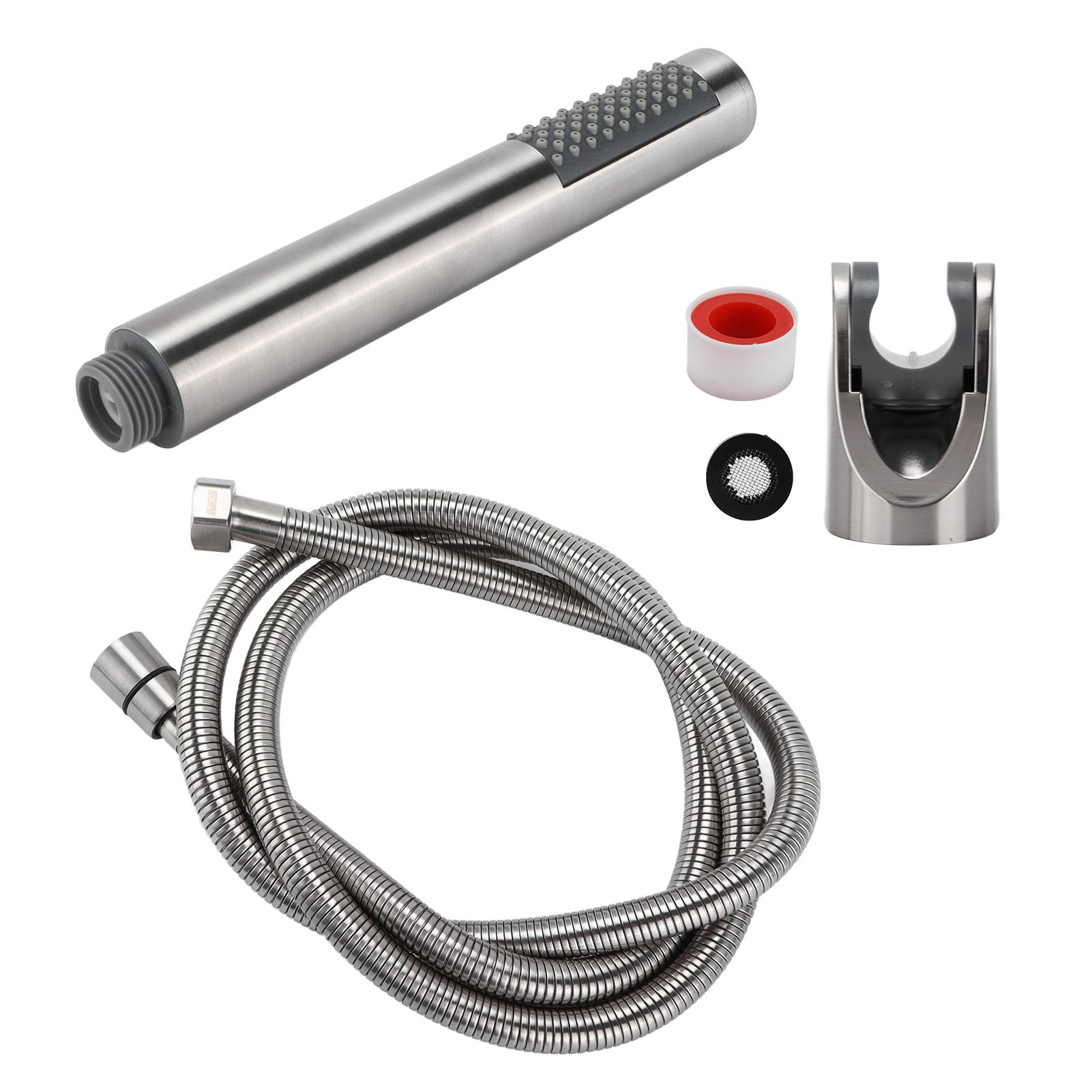 3Pcs/Set Stainless Steel Hand Shower Brushed Round Single Shower Head with view 9