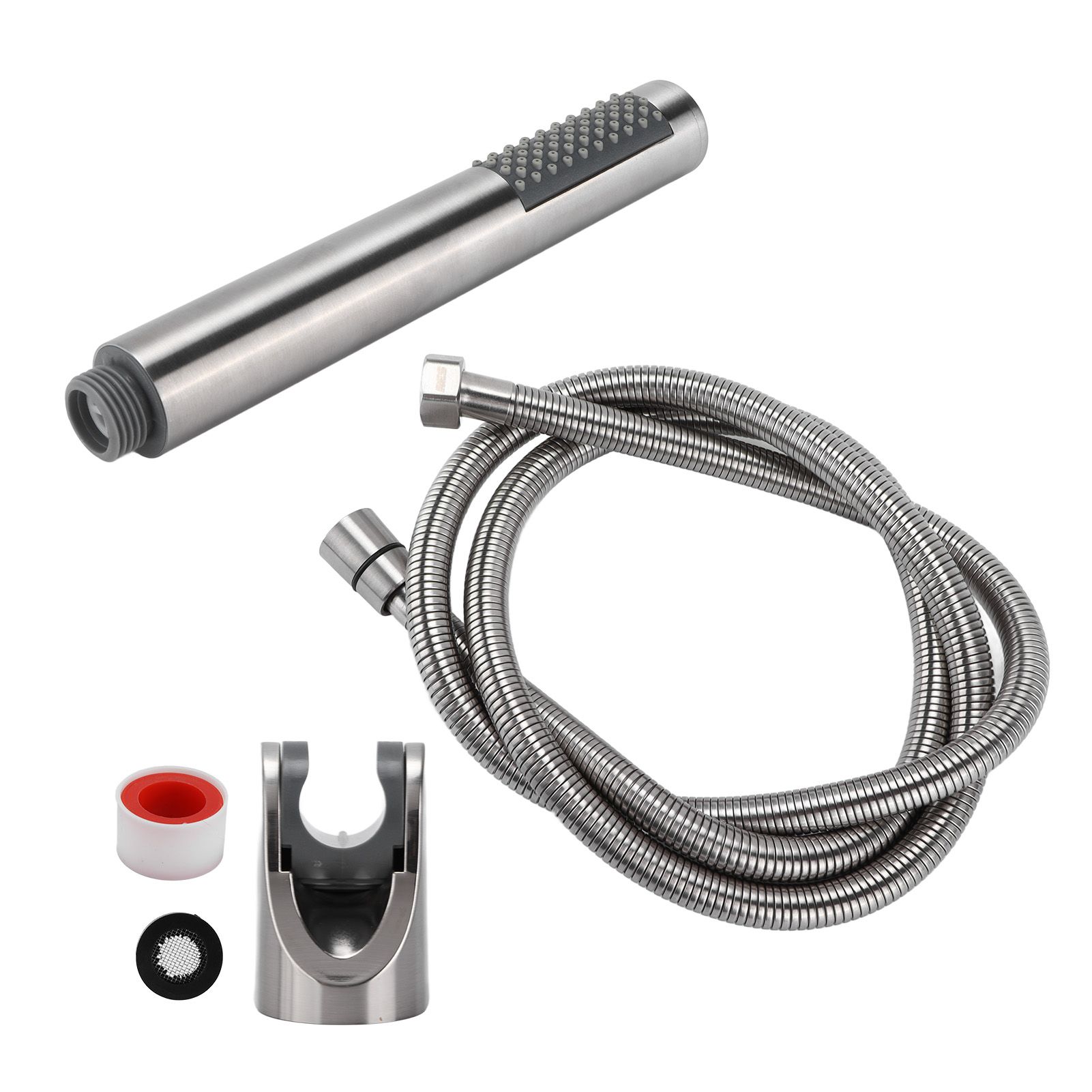 3Pcs/Set Stainless Steel Hand Shower Brushed Round Single Shower Head with view 10
