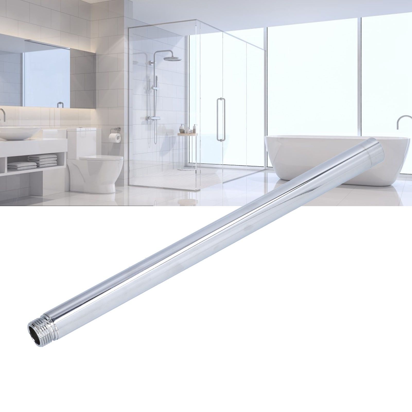 30cm/12in Shower Arm G1/2in Stainless Steel Shower Arm with Polished Chrome view 11