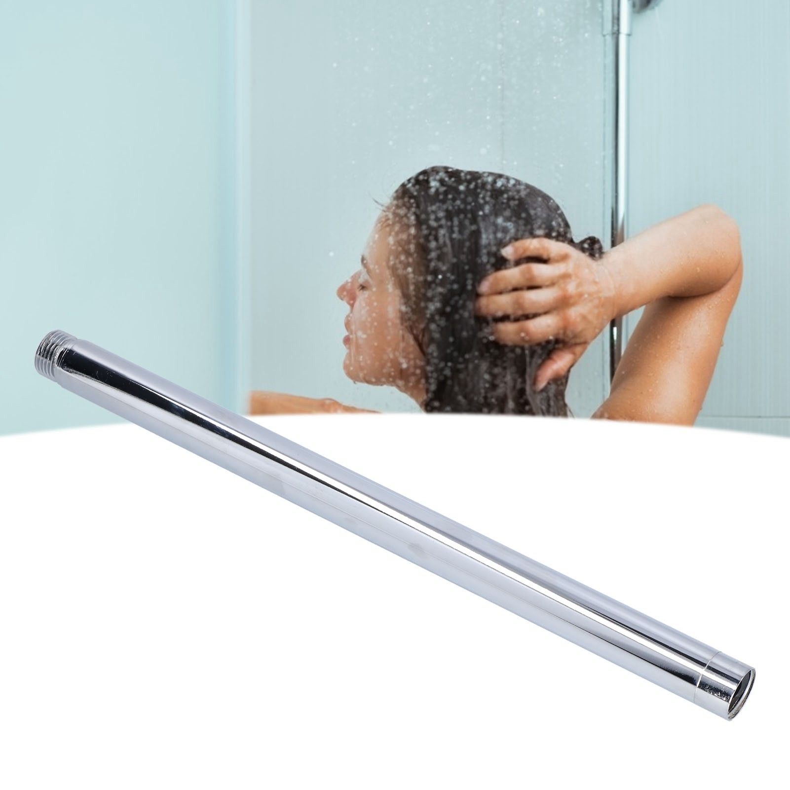 30cm/12in Shower Arm G1/2in Stainless Steel Shower Arm with Polished Chrome view 12