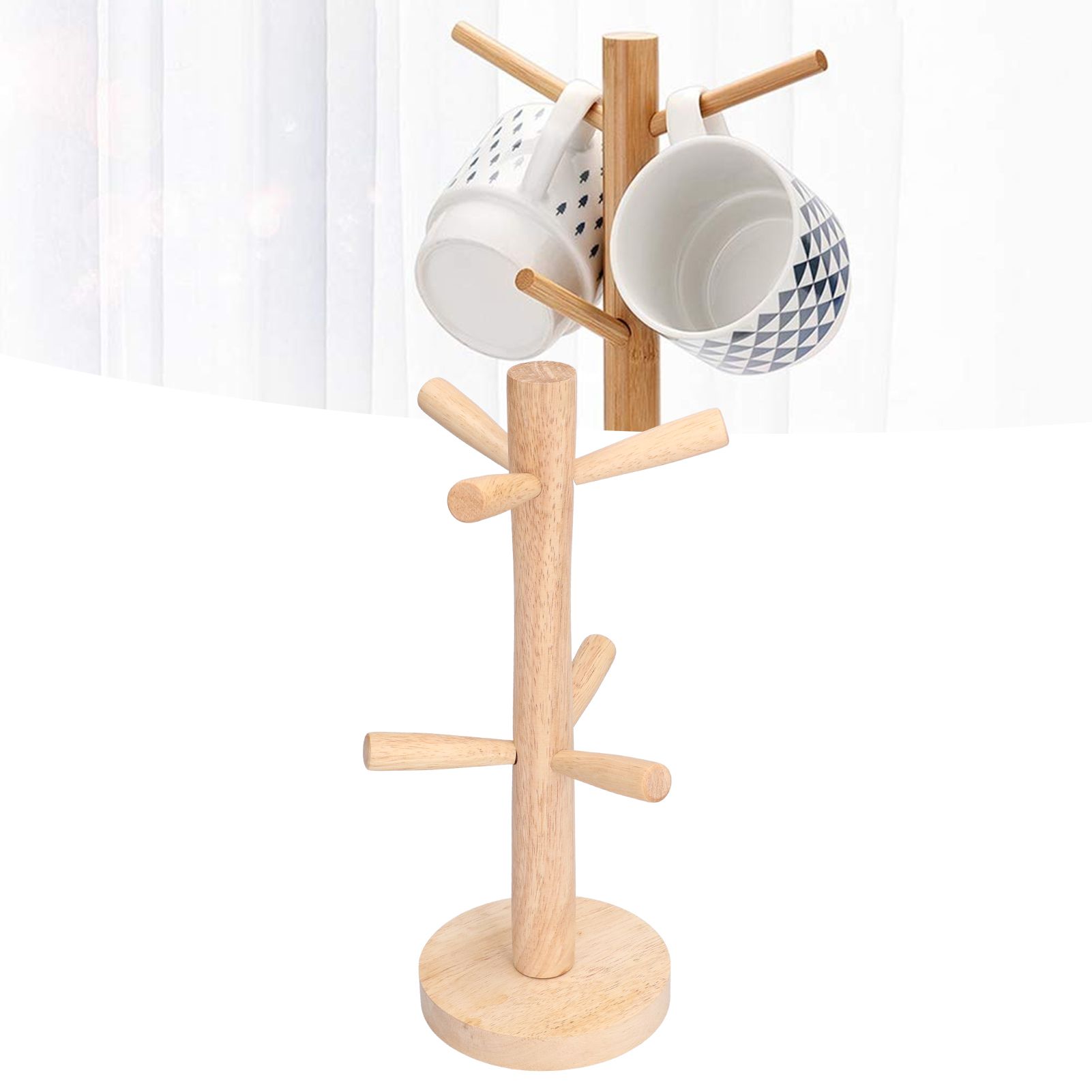 Mug Rack Wooden Thickened Durable Anti Rust Multifunctional Coffee Mug Holder view 11