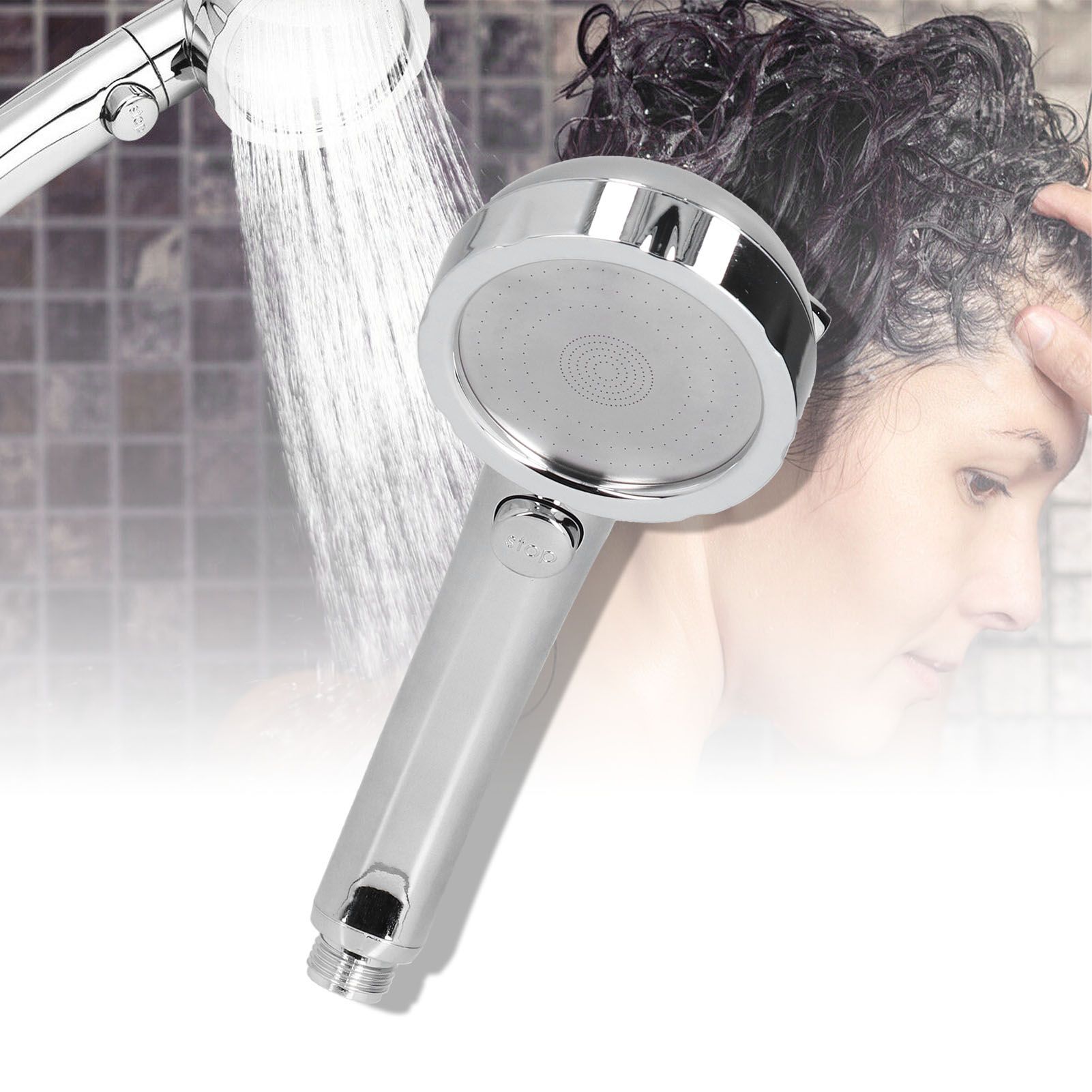 Shower Head Portable Handheld 360 Degree Rotating Three Modes Pressure One view 11