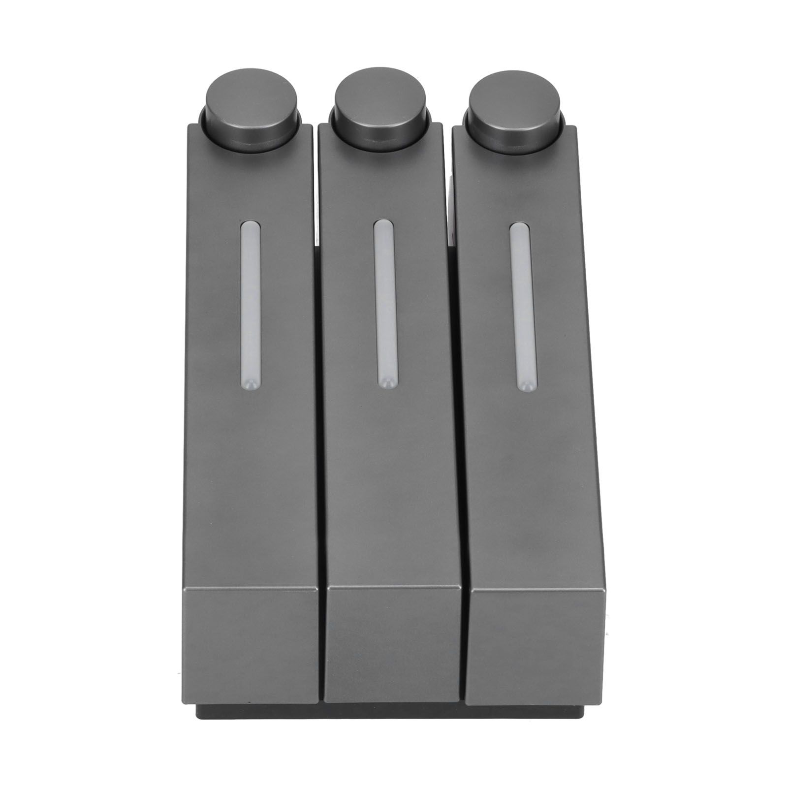 Wall Mounted Soap Dispenser 3 Chamber Manual Shower Gel Shampoo Hand Soap view 10