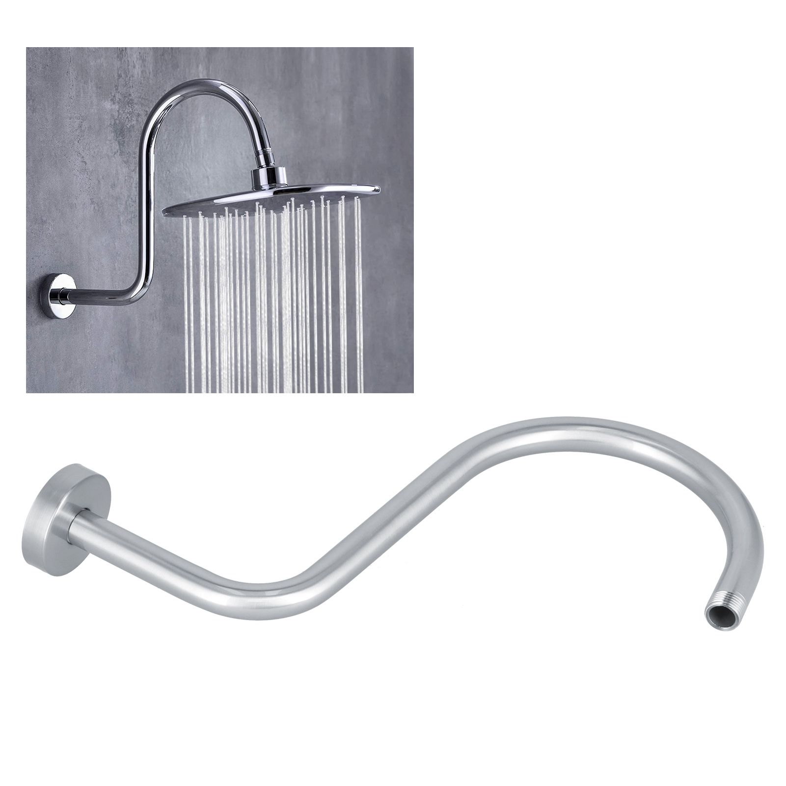 Shower Arm S Shape Gooseneck Stainless Steel Shower Head Extension Arm view 11