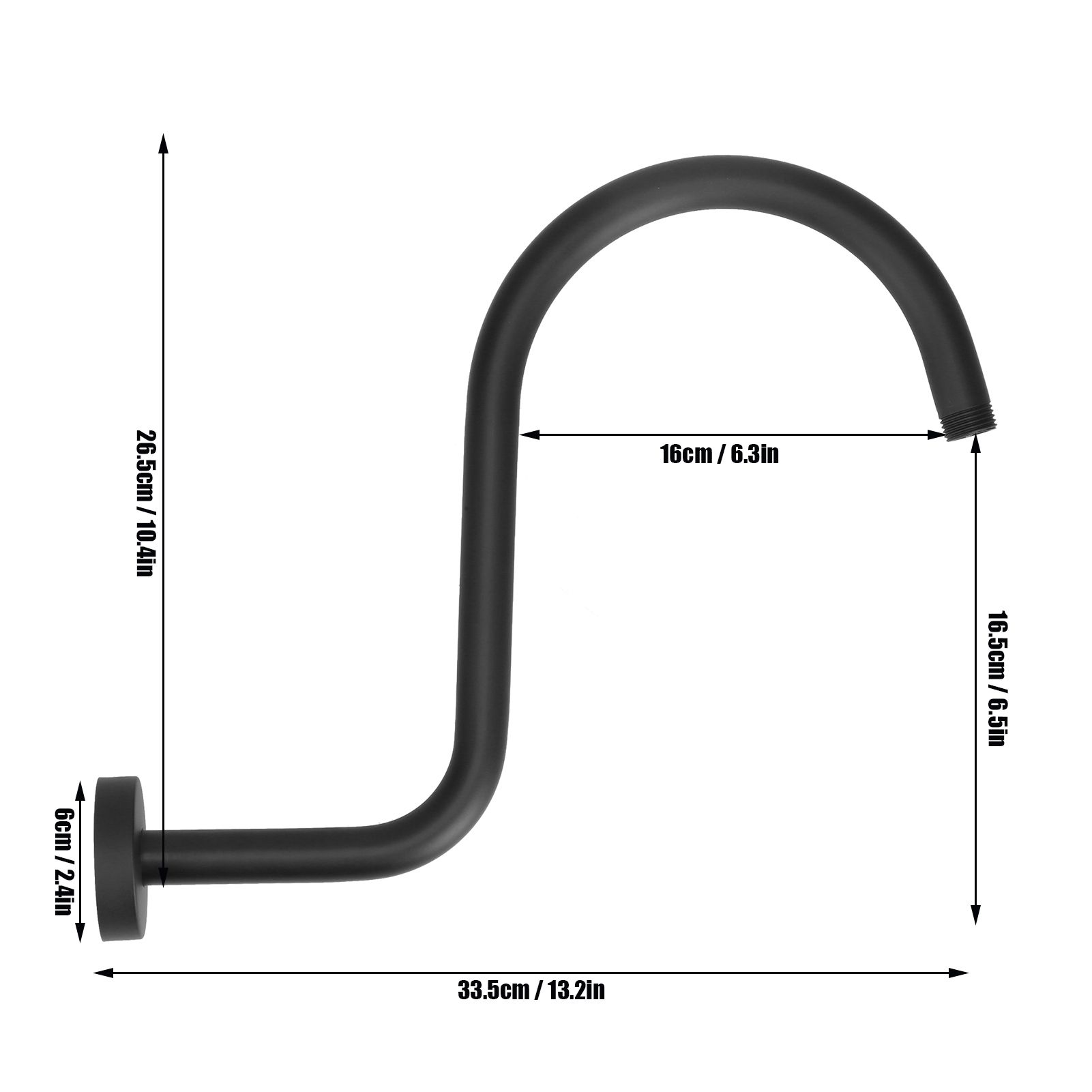 Shower Arm S Shape Gooseneck Stainless Steel Shower Head Extension Arm view 14