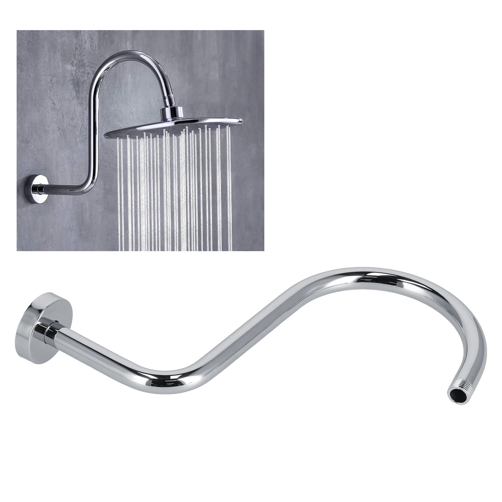 Shower Arm S Shape Gooseneck Stainless Steel Shower Head Extension Arm view 11