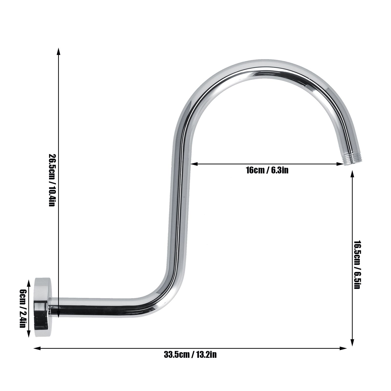 Shower Arm S Shape Gooseneck Stainless Steel Shower Head Extension Arm view 14