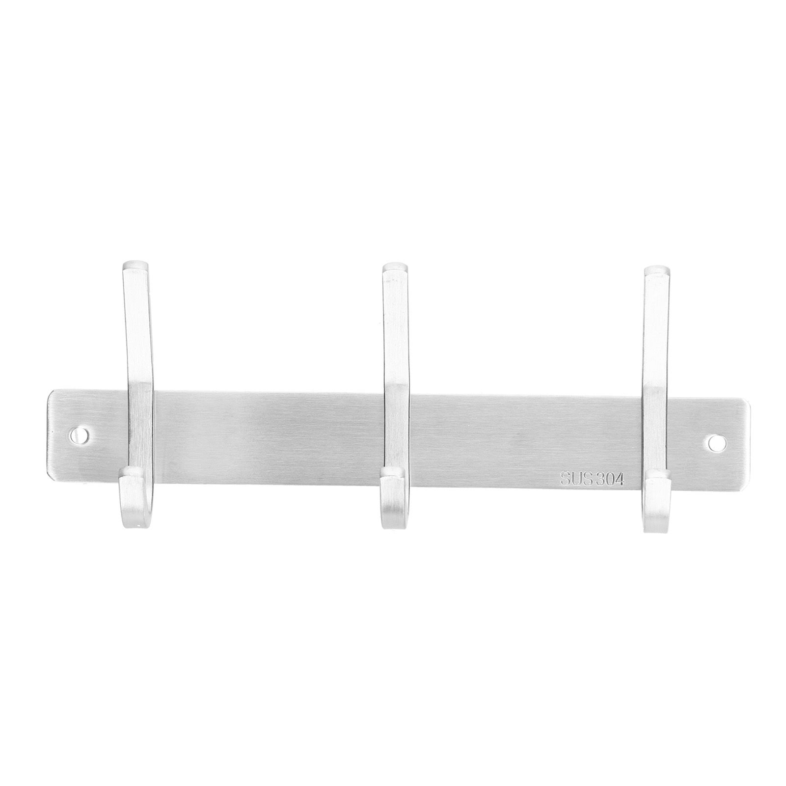 Wall Mounted Kitchen Hanger with 3 Hooks 304 Stainless Steel Punching Cloth view 5