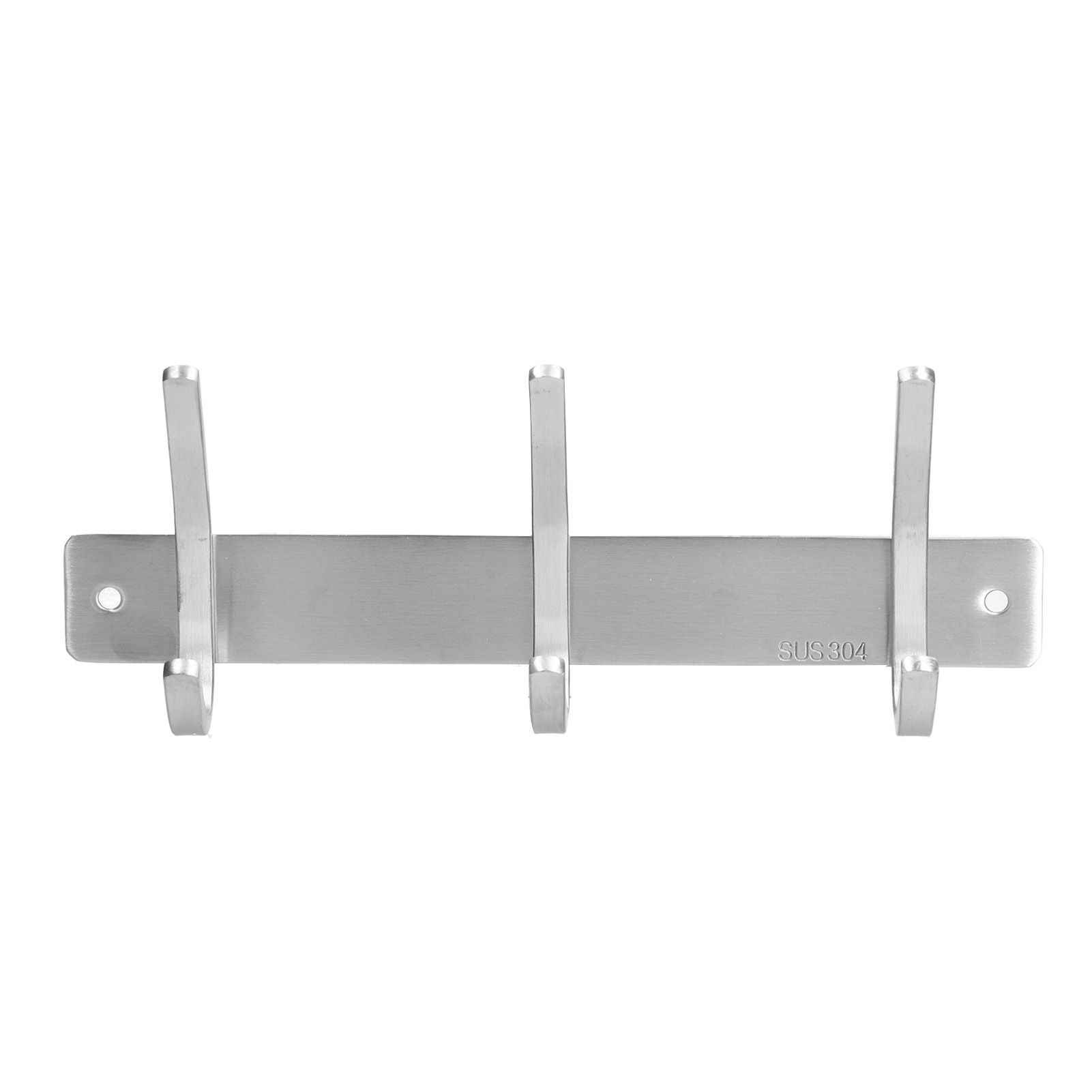 Wall Mounted Kitchen Hanger with 3 Hooks 304 Stainless Steel Punching Cloth view 9