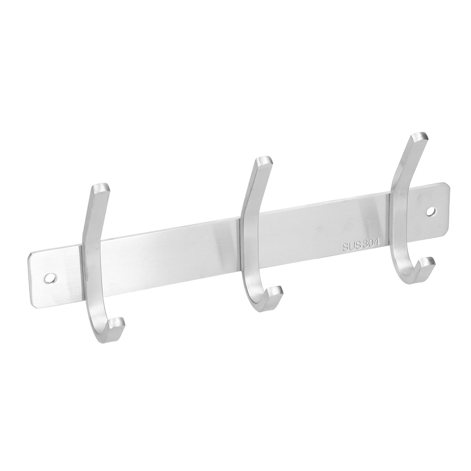 Wall Mounted Kitchen Hanger with 3 Hooks 304 Stainless Steel Punching Cloth view 10