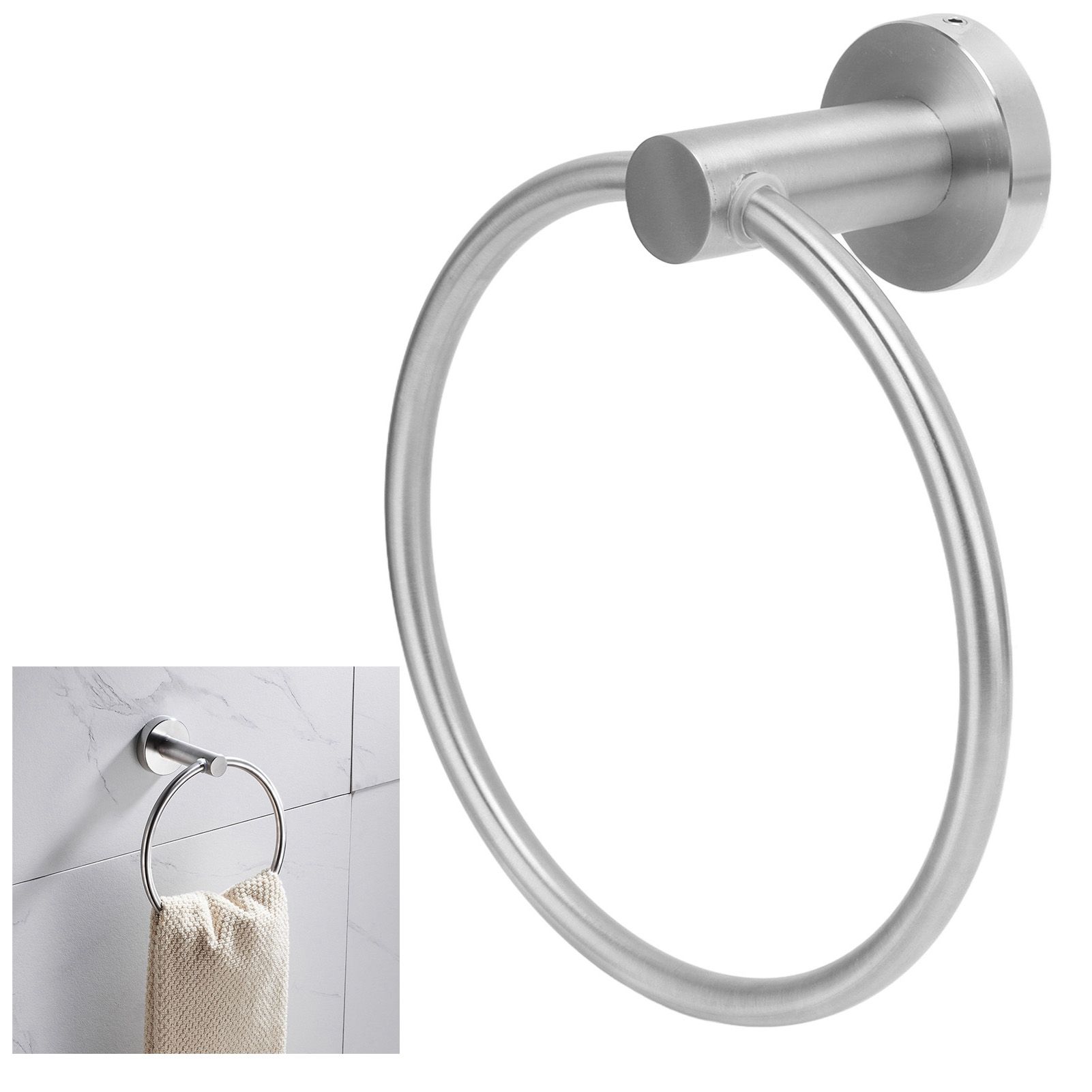 Stainless Steel Towel Ring Simple Rustproof Retro Bathroom Hand Towel Ring for view 11