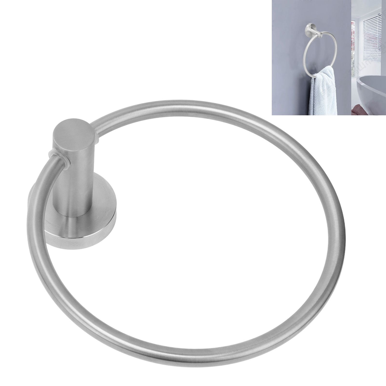 Stainless Steel Towel Ring Simple Rustproof Retro Bathroom Hand Towel Ring for view 12