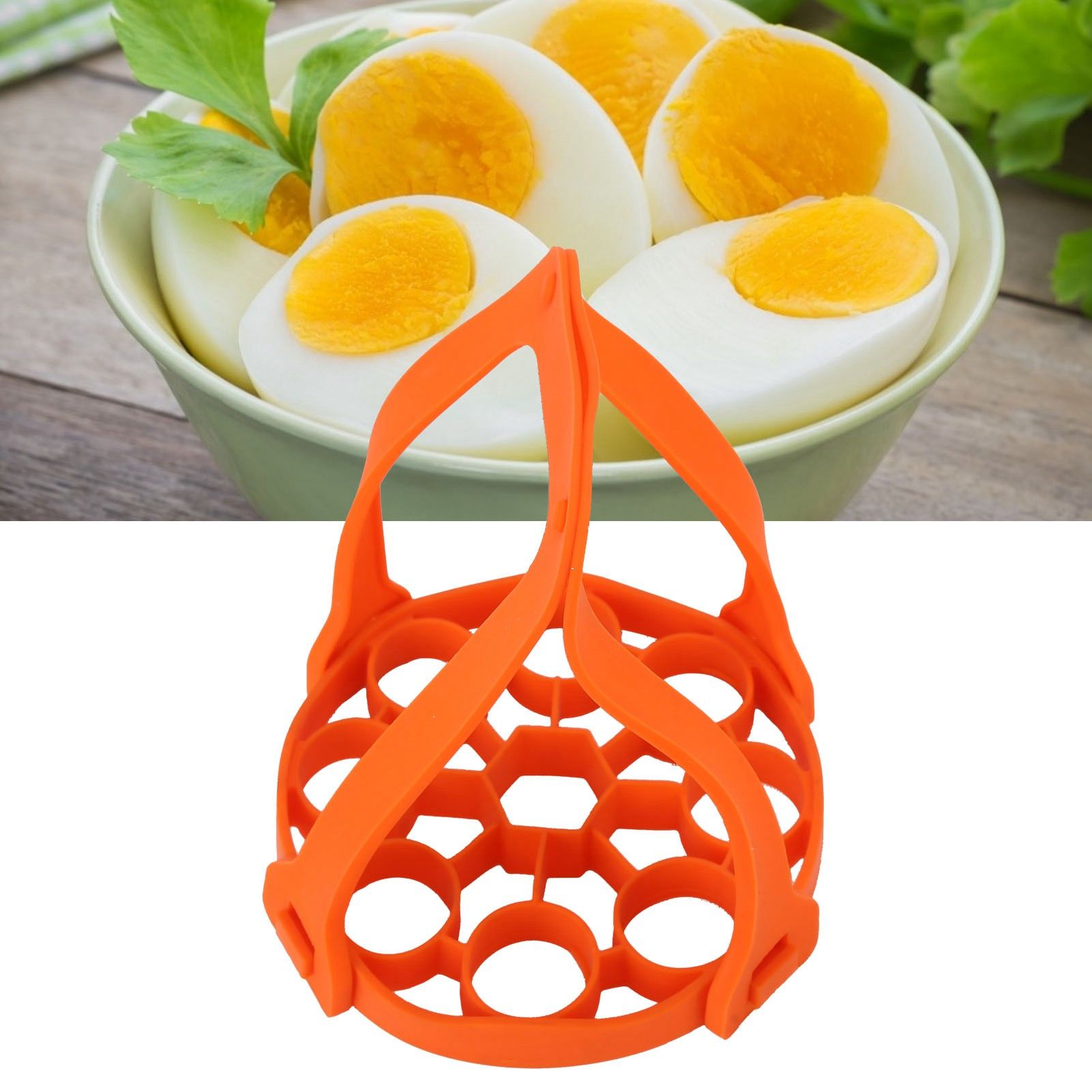 9Hole Silicone Egg Steamer Rack AntiScalding Pressure Cooker Sling Heat view 12