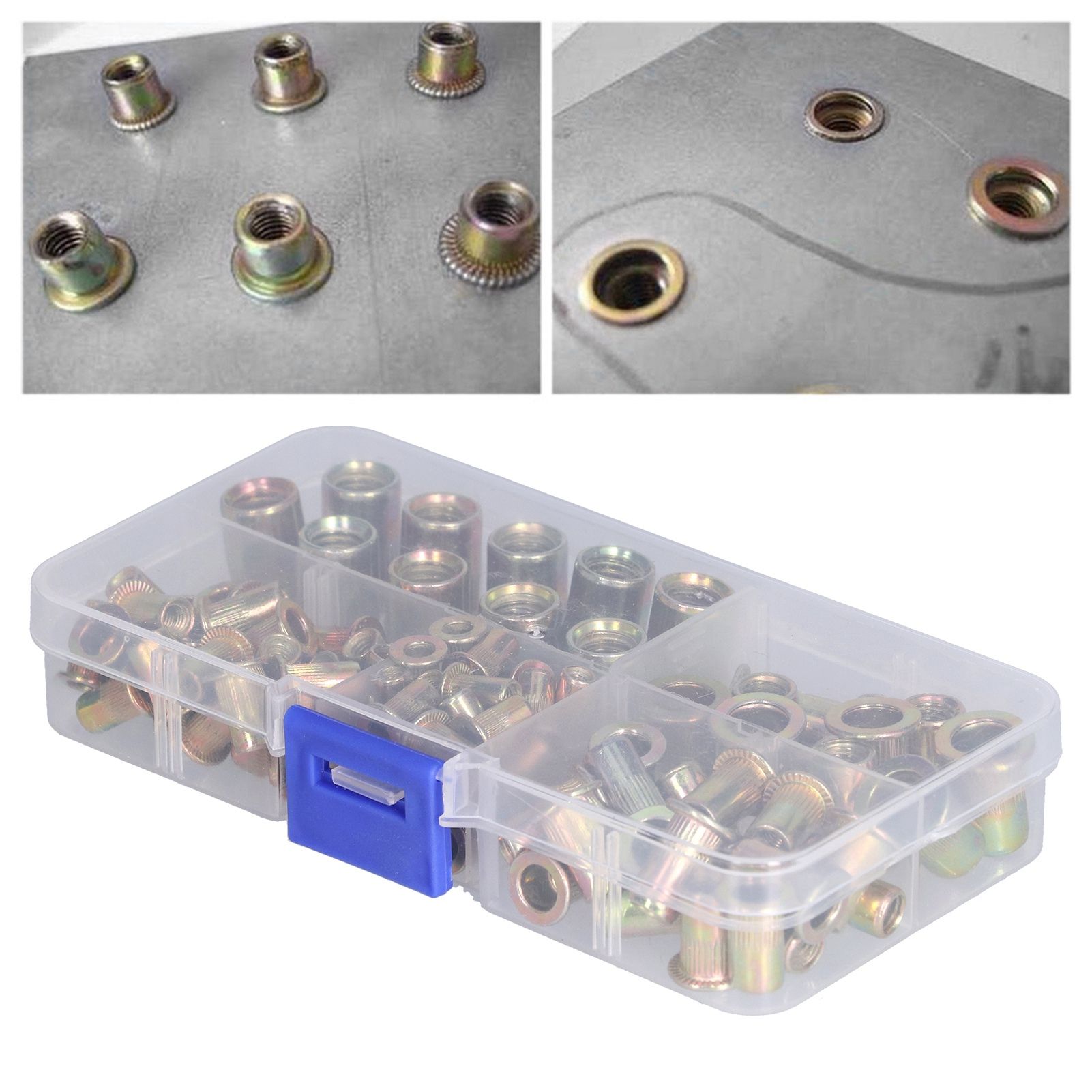 100PCS Threaded Inserts M3‑M8 Portable Galvanized Carbon Steel High Strength view 12