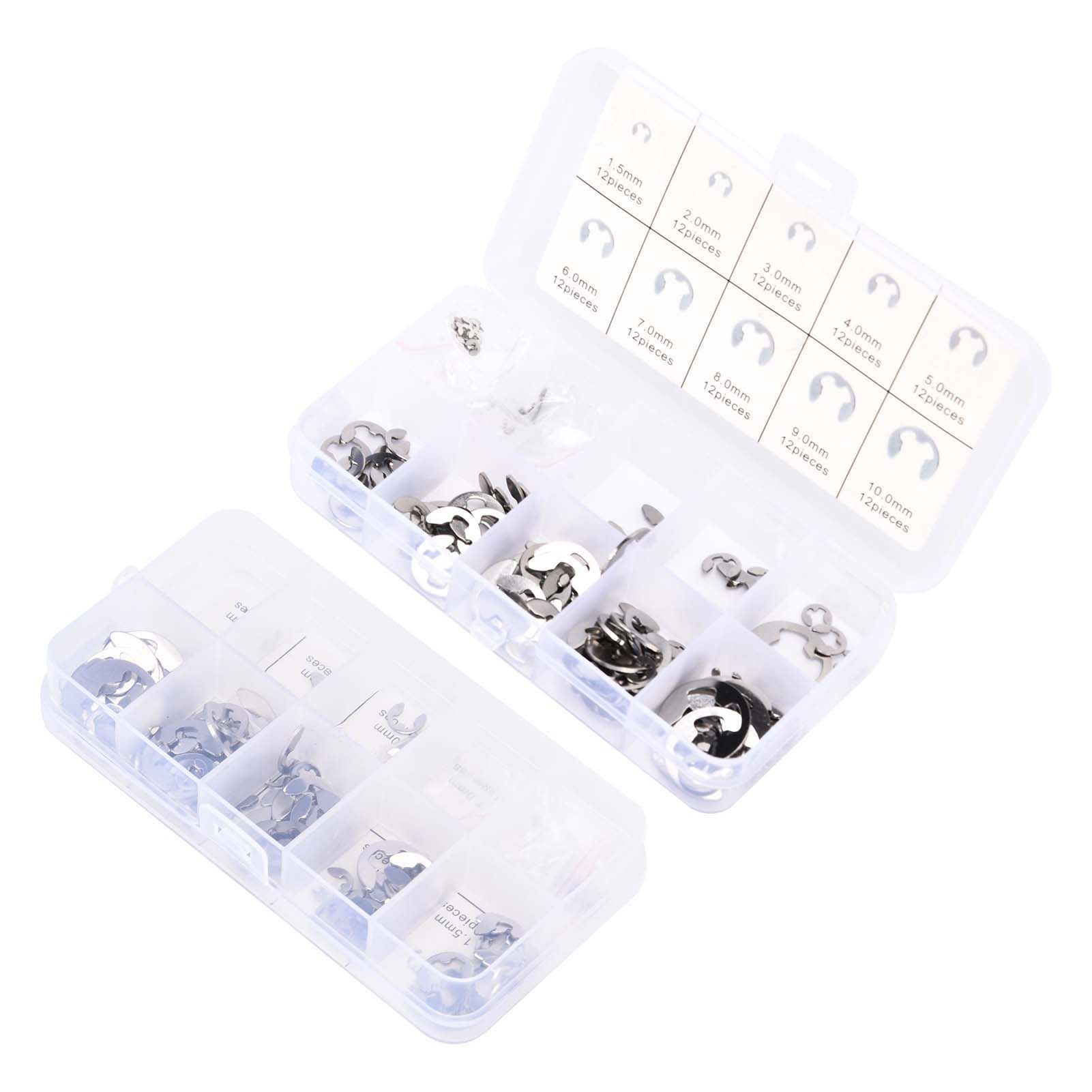 120PCS Snap Rings M1.5‑10 Mini Portable Corrosion Resistant Stainless Steel view 3