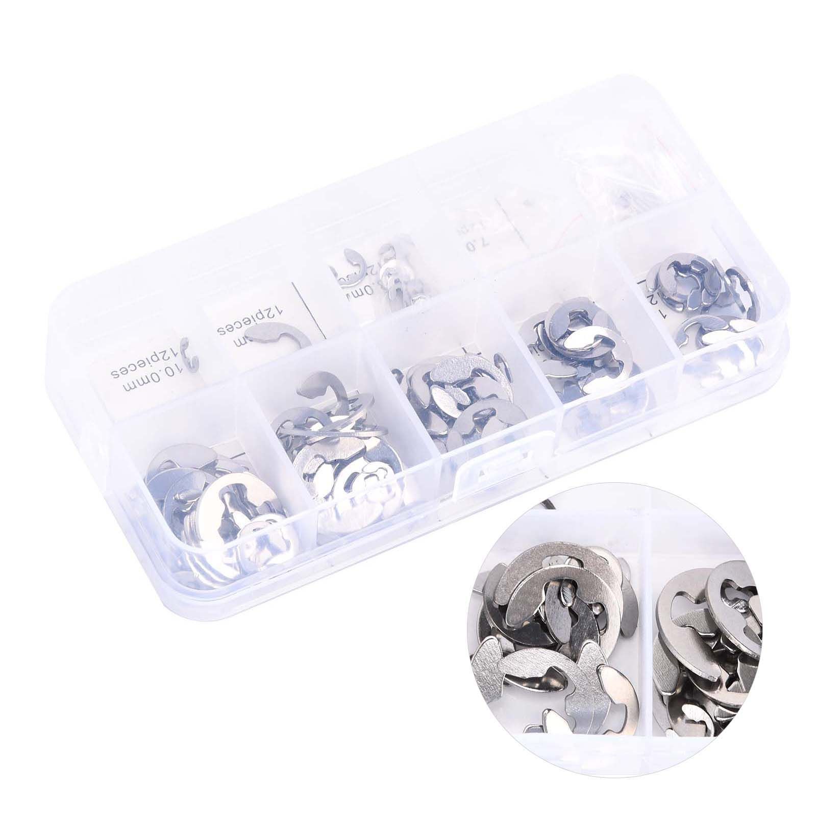 120PCS Snap Rings M1.5‑10 Mini Portable Corrosion Resistant Stainless Steel view 4